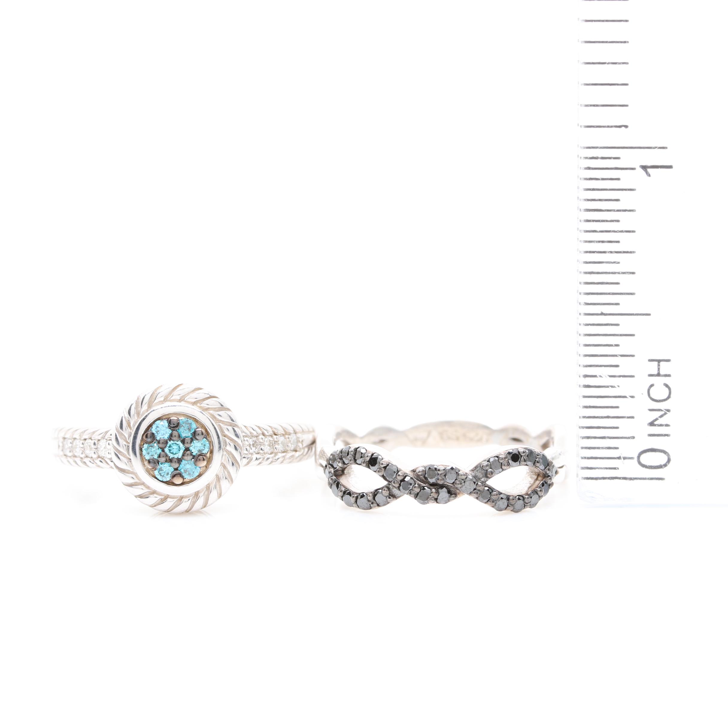 Sterling Silver Diamond Jewelry Including Kate McCullar Ring