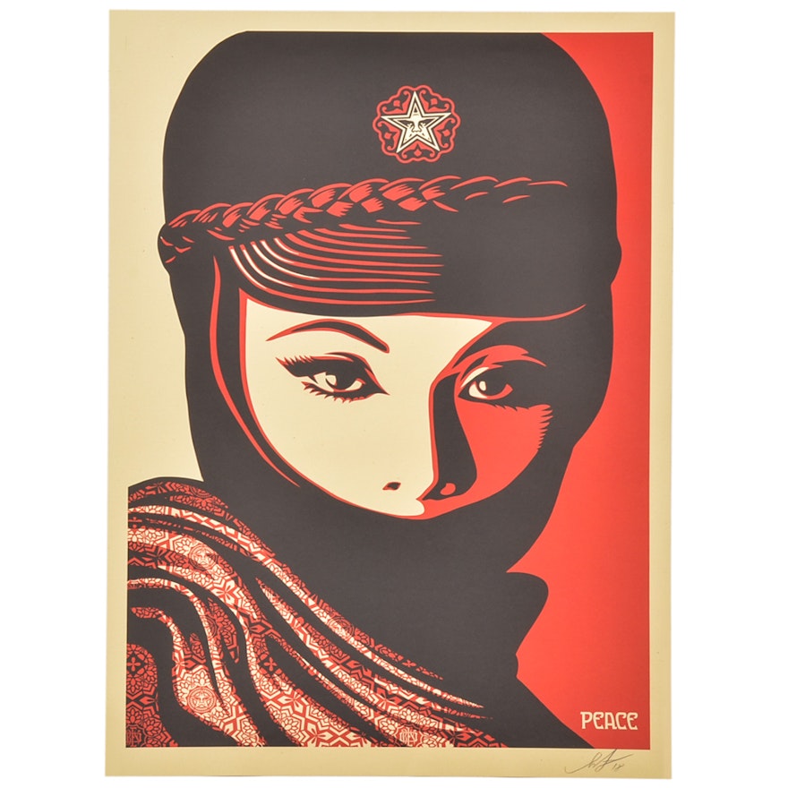 Signed Shepard Fairey Offset Print "Mujer Fatale"