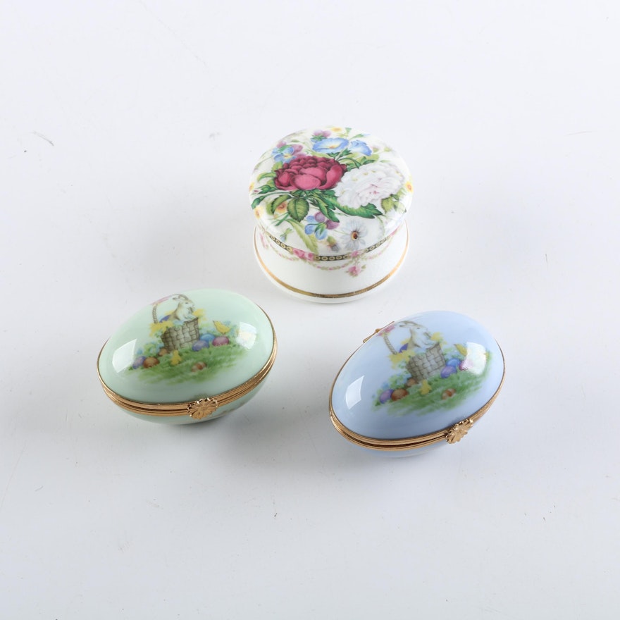 Porcelain Trinket Boxes Including Artoria Limoges