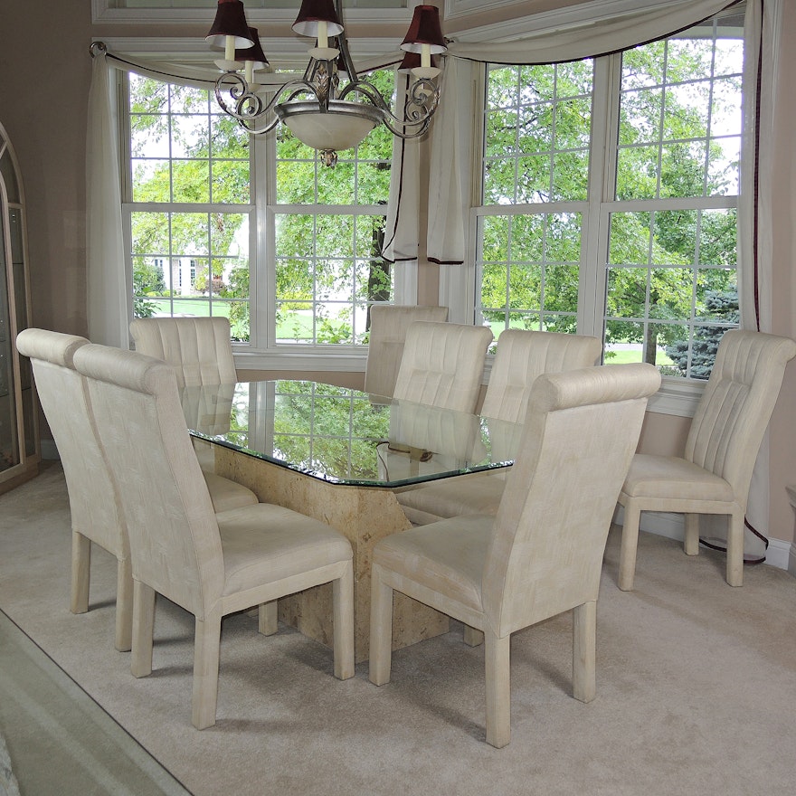 Contemporary Glass Top Table and Chairs