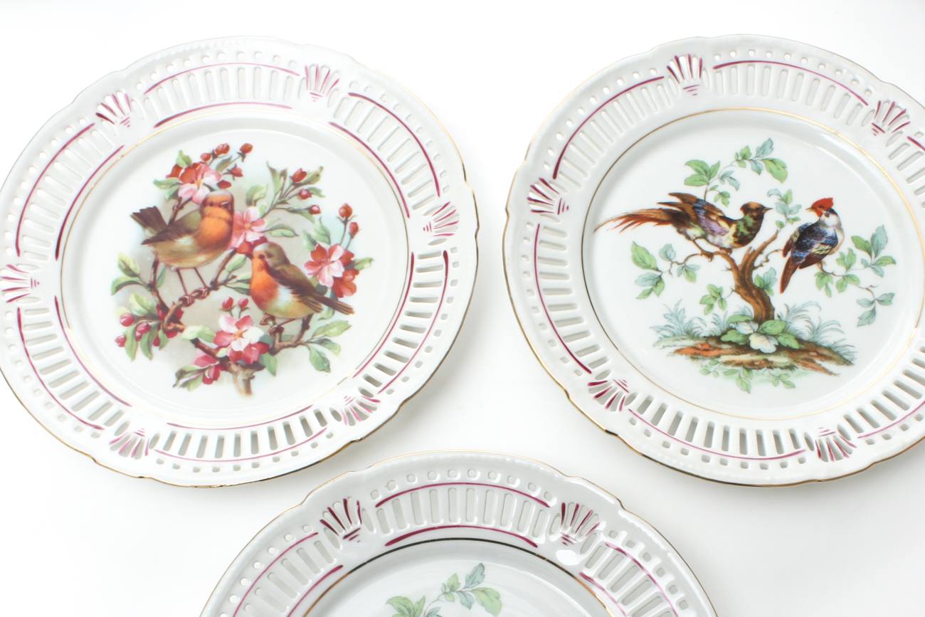 Schrvarzenhammer and Vintage Reticulated Porcelain Plates