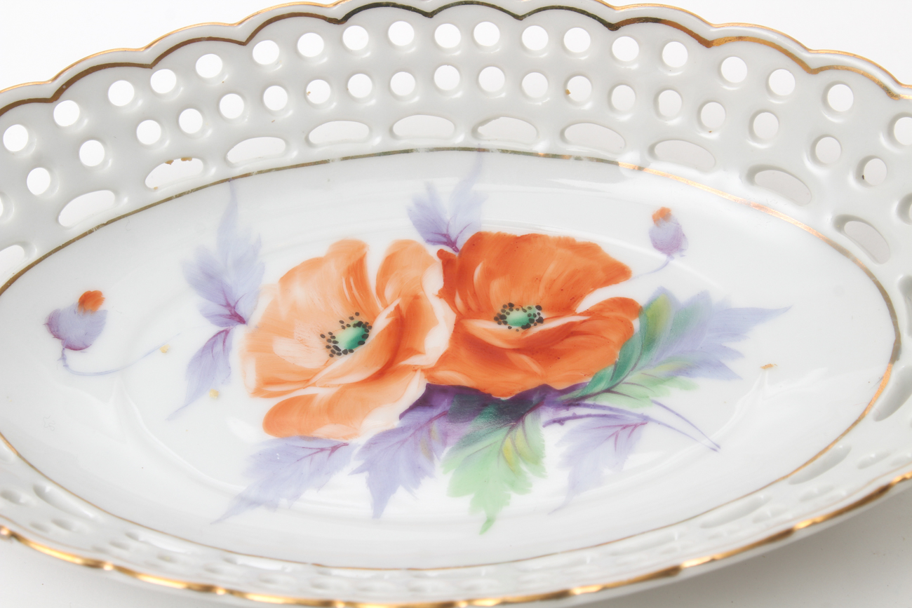 Schrvarzenhammer and Vintage Reticulated Porcelain Plates