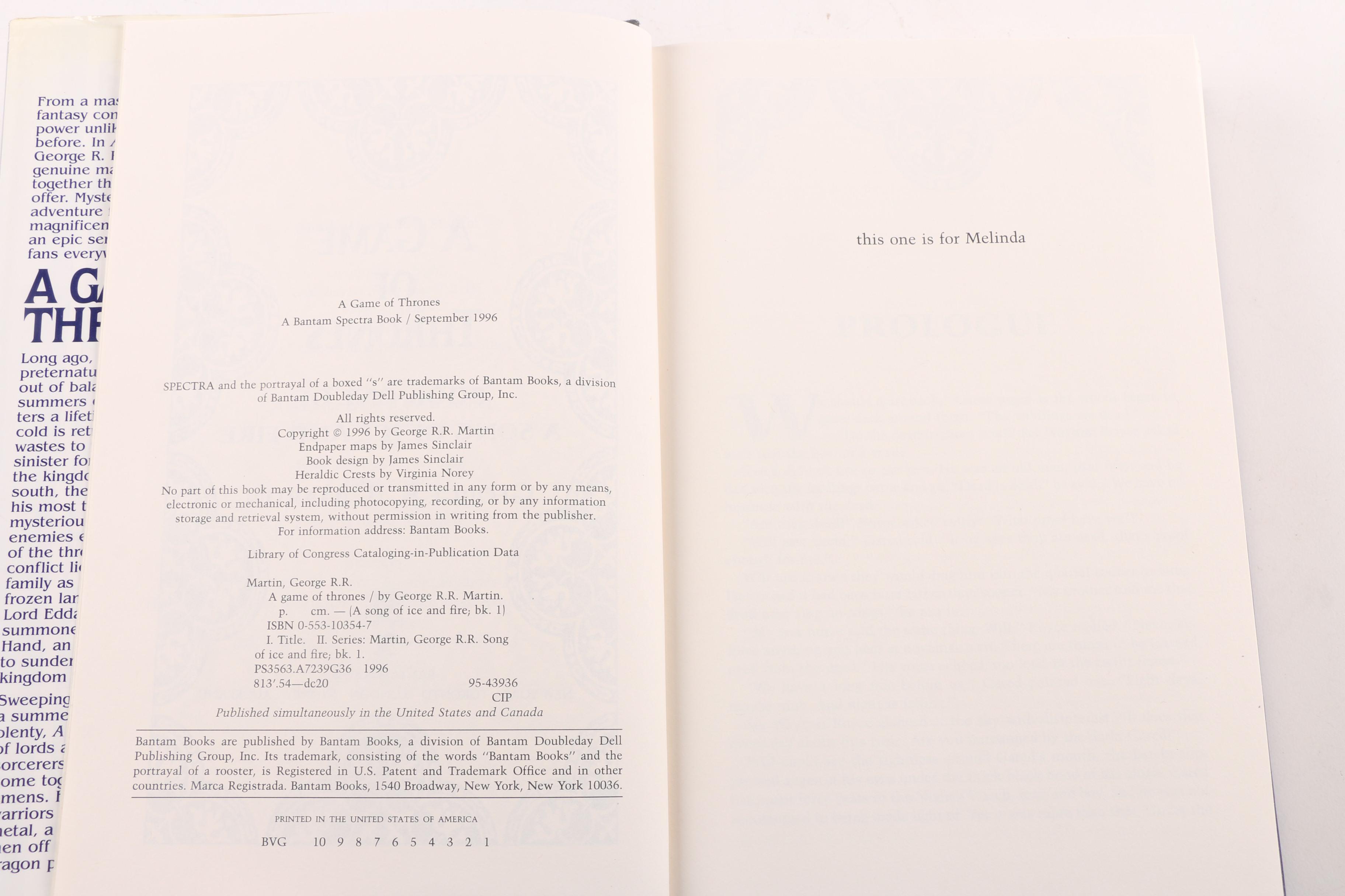 First American Editions "A Game of Thrones" and "A Storm of Swords"