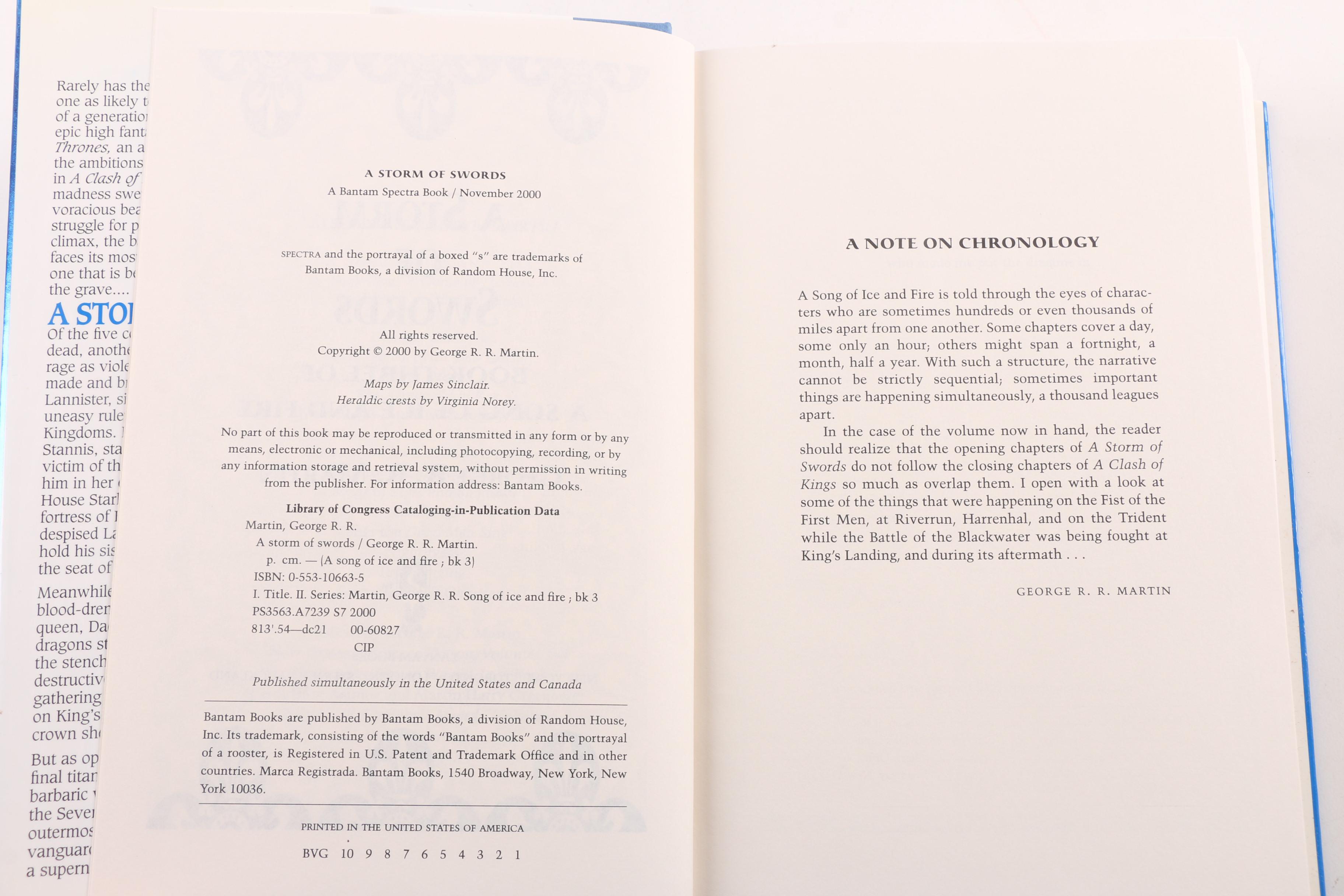 First American Editions "A Game of Thrones" and "A Storm of Swords"