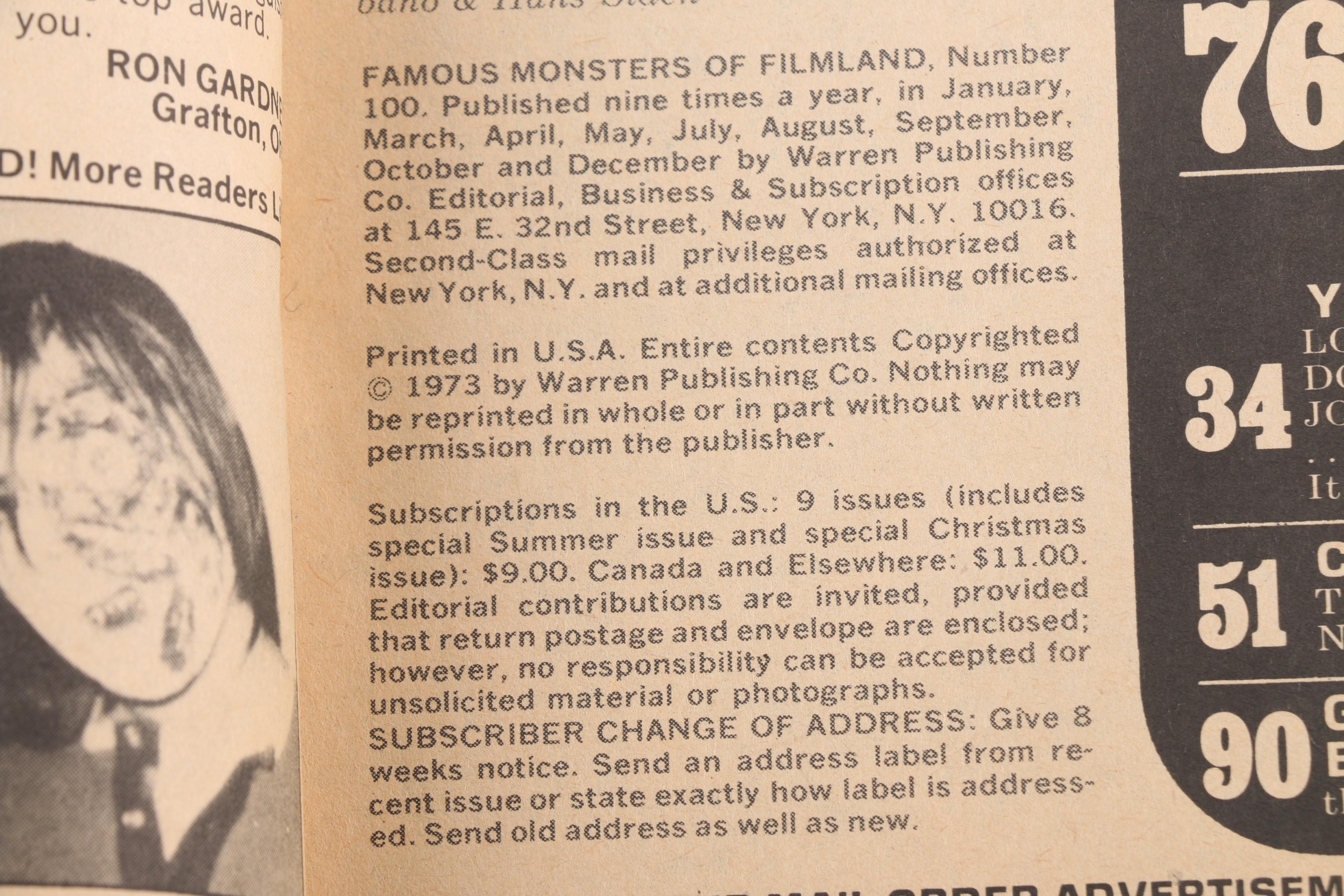 1960s and '70s Monsters Magazines including "Famous Monsters of Filmland"