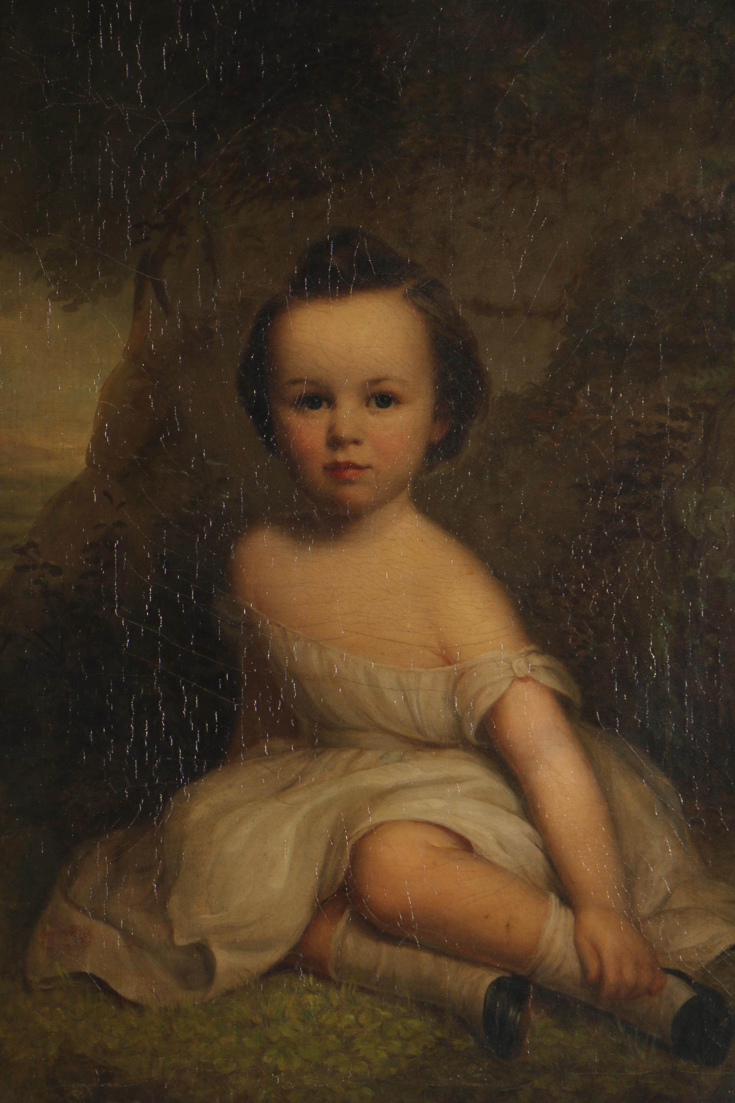 American School Portrait of a Child Oil Painting