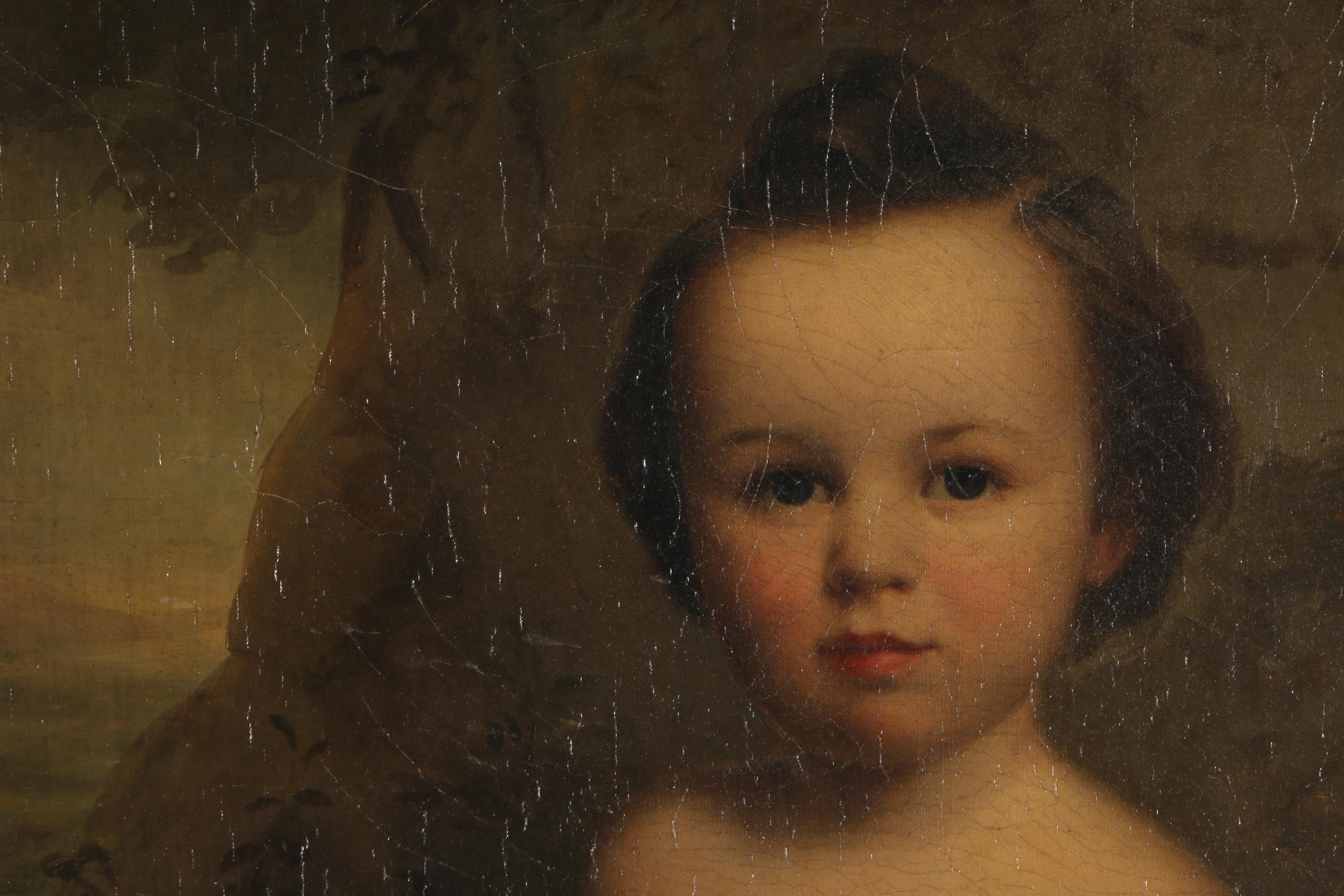American School Portrait of a Child Oil Painting