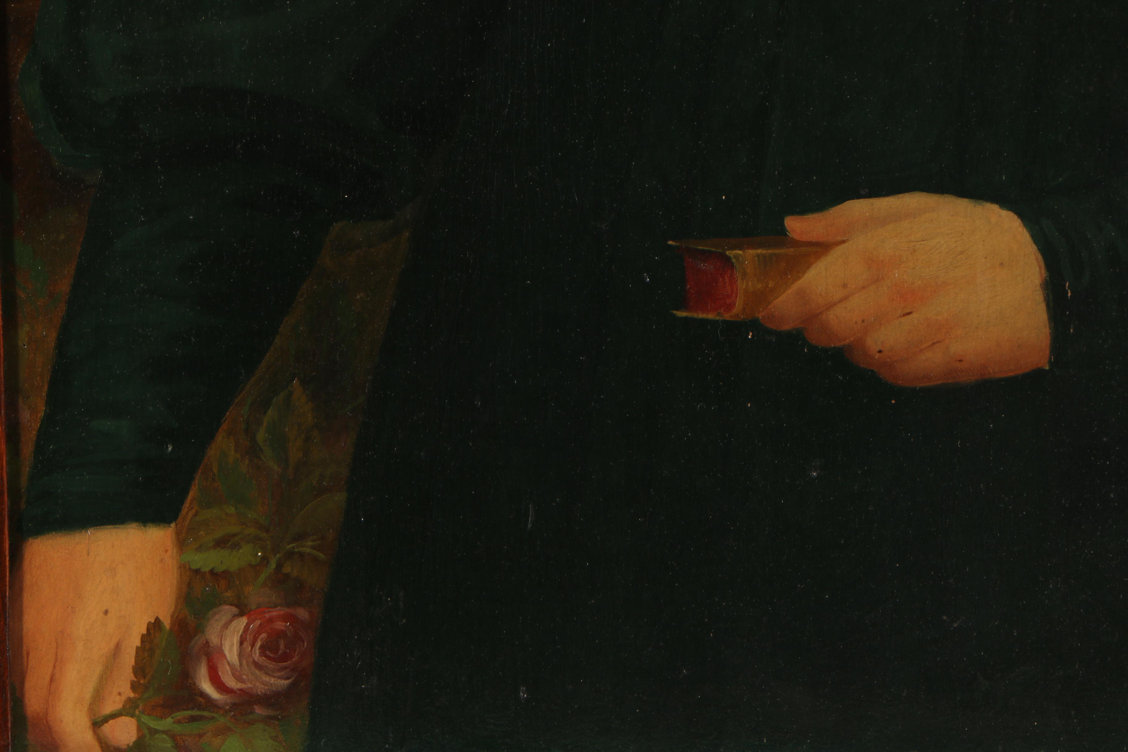 American School, "Portrait of Dorothy Place", Oil on Canvas, Early 19th Century