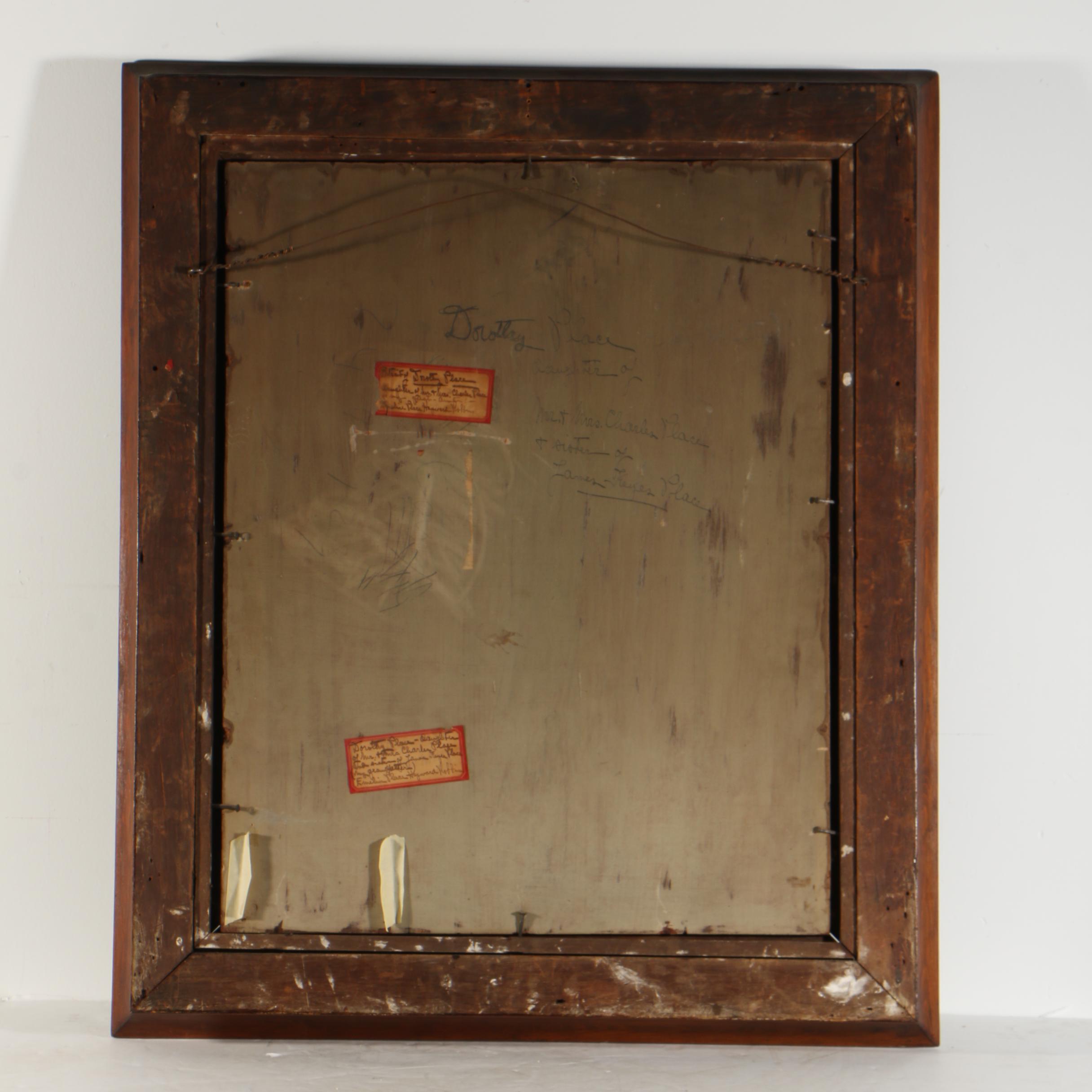 American School, "Portrait of Dorothy Place", Oil on Canvas, Early 19th Century