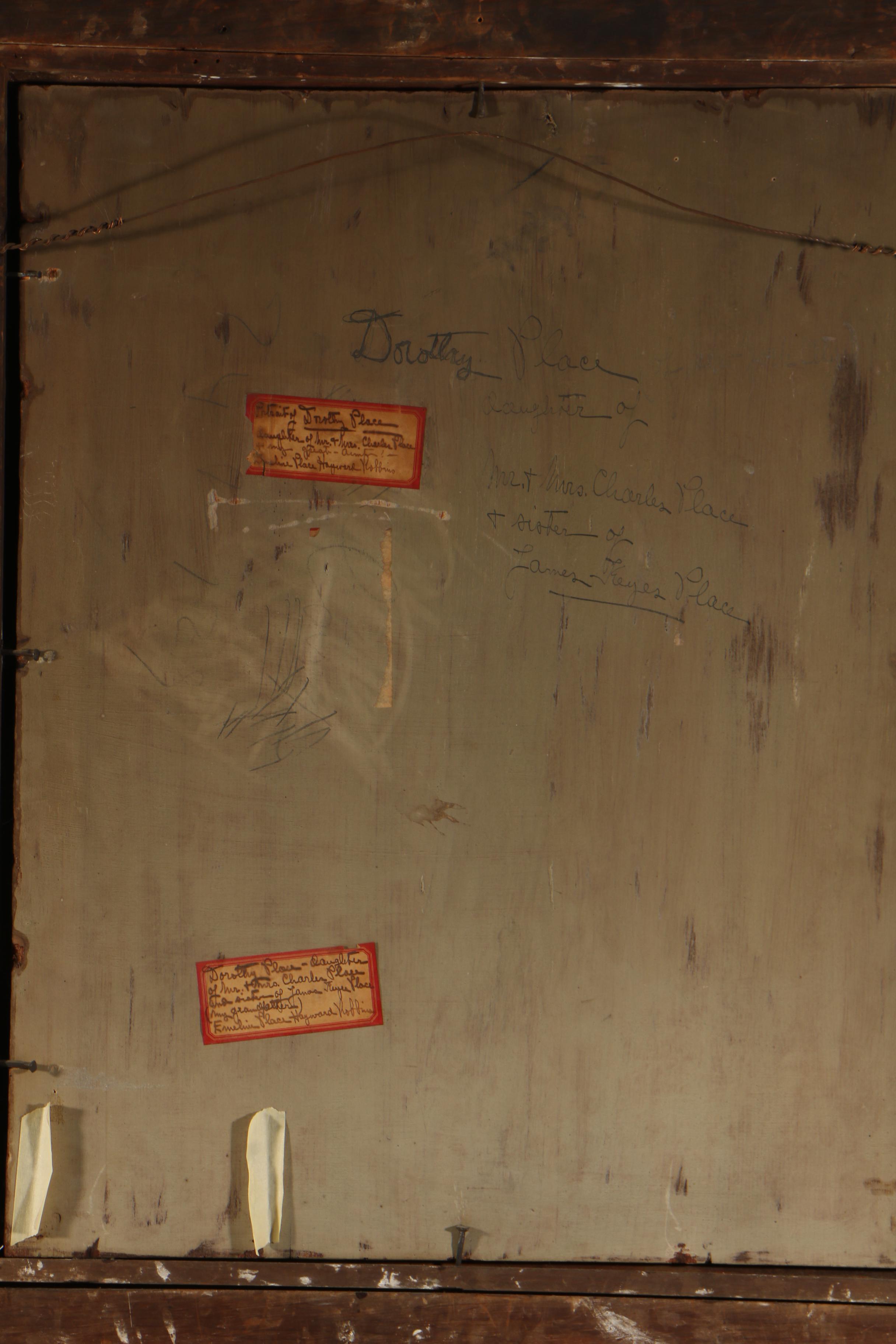 American School, "Portrait of Dorothy Place", Oil on Canvas, Early 19th Century