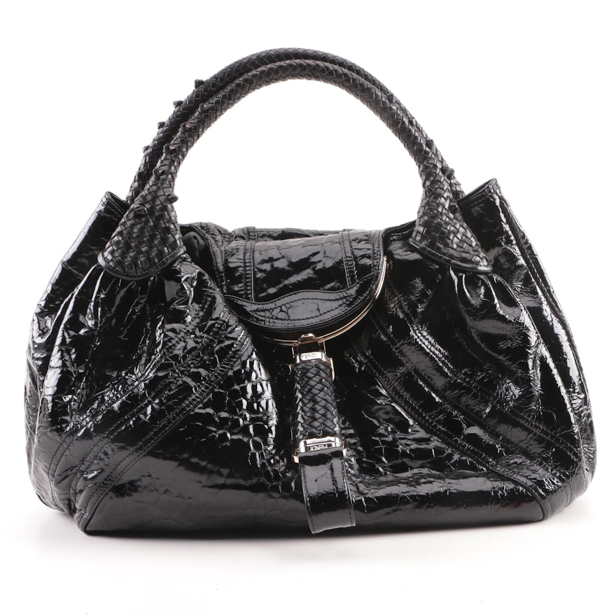 Fendi Black Patent Leather Spy Bag