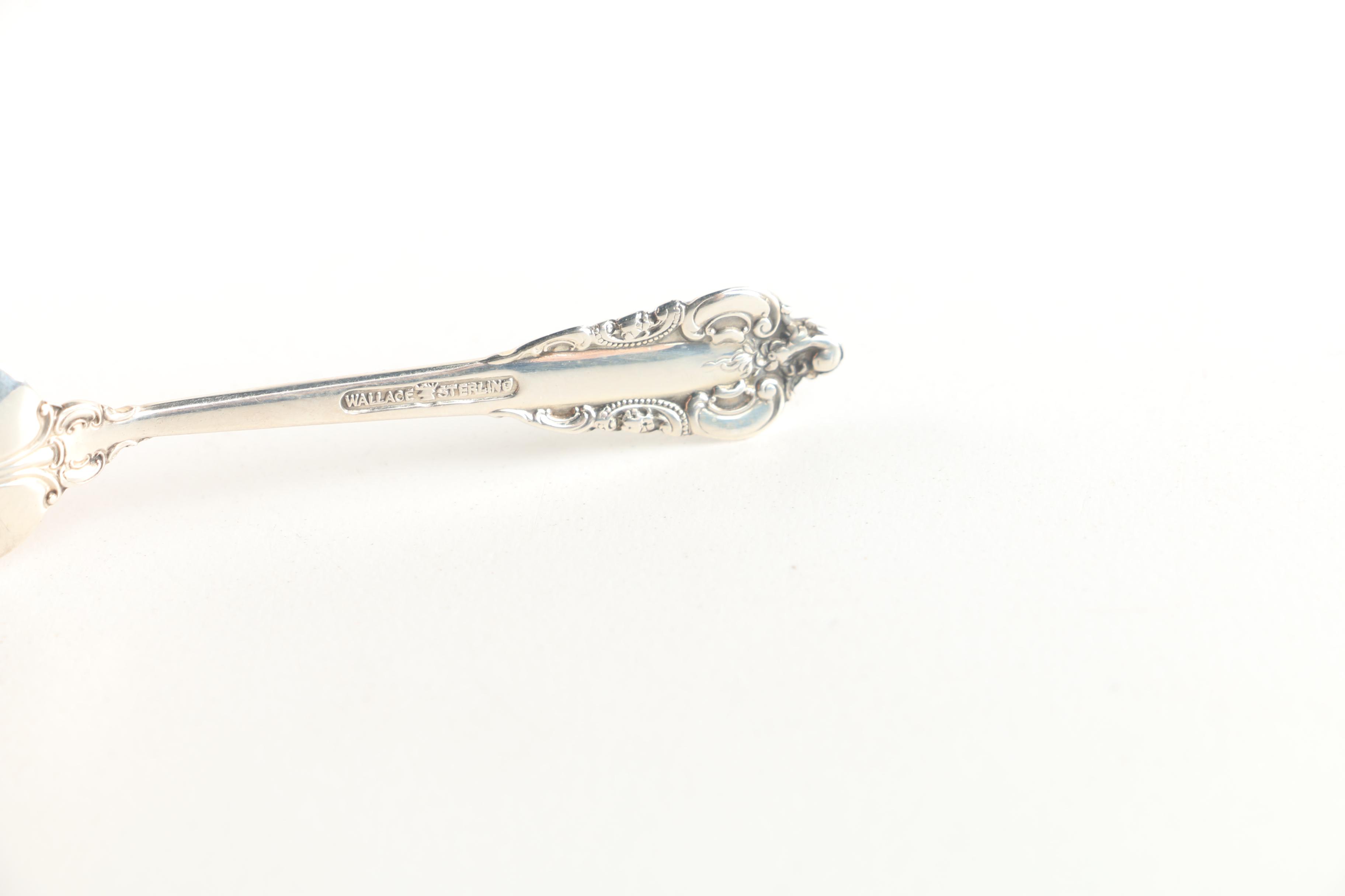 Wallace "Grande Baroque" Sterling Salt Spoon with Sterling Shakers and Baby Fork