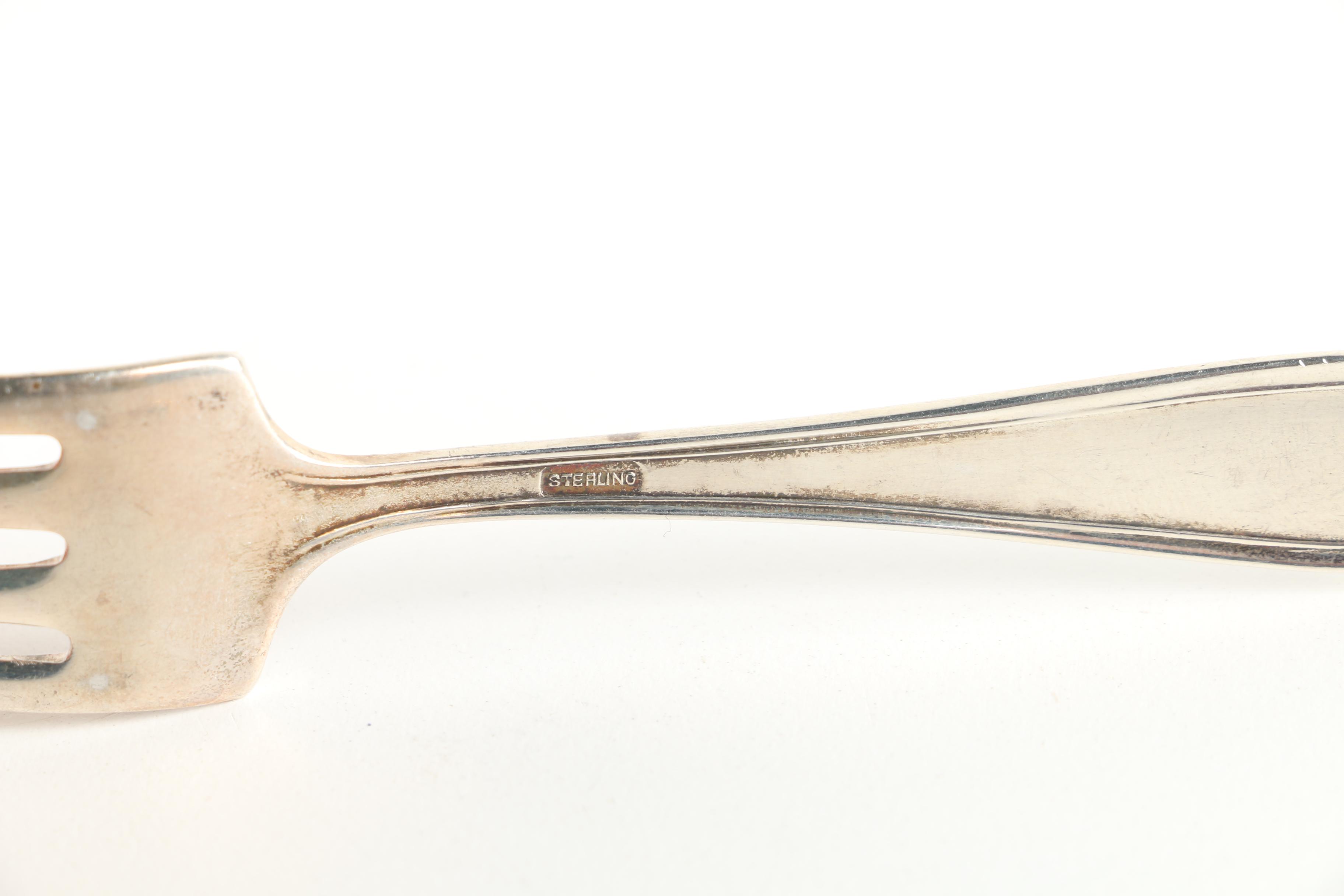 Wallace "Grande Baroque" Sterling Salt Spoon with Sterling Shakers and Baby Fork