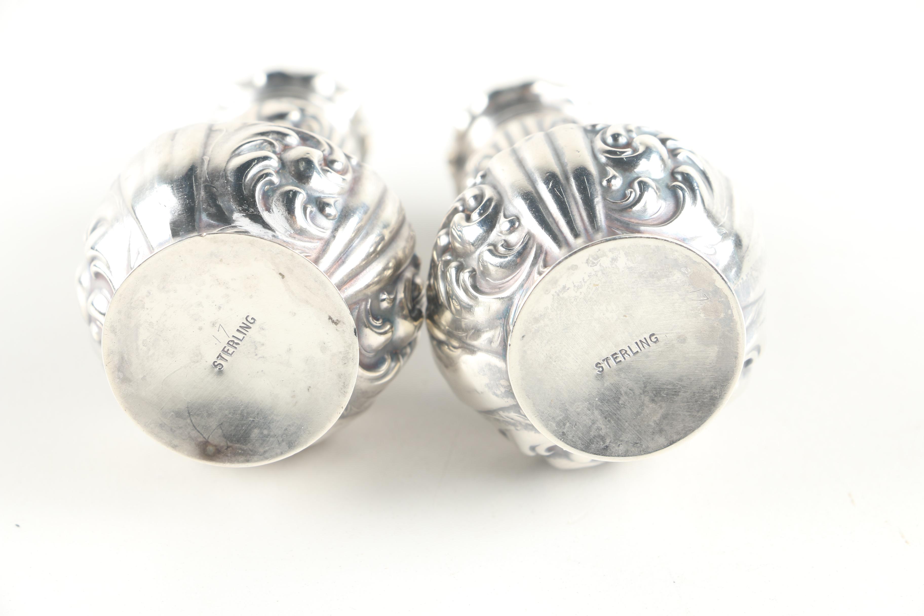 Wallace "Grande Baroque" Sterling Salt Spoon with Sterling Shakers and Baby Fork