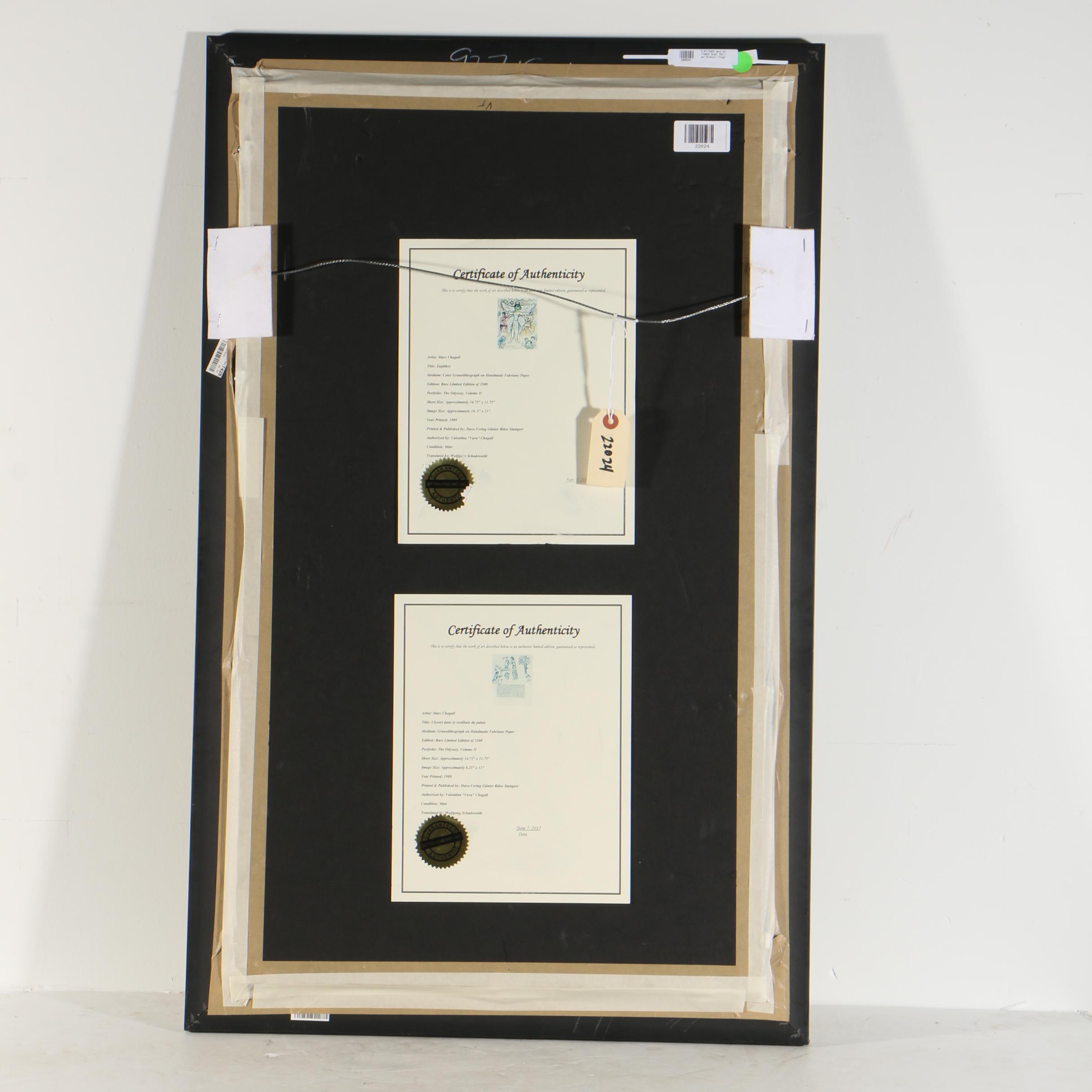 Photomechanical Prints after Marc Chagall from "Homer, L'Odyssée"