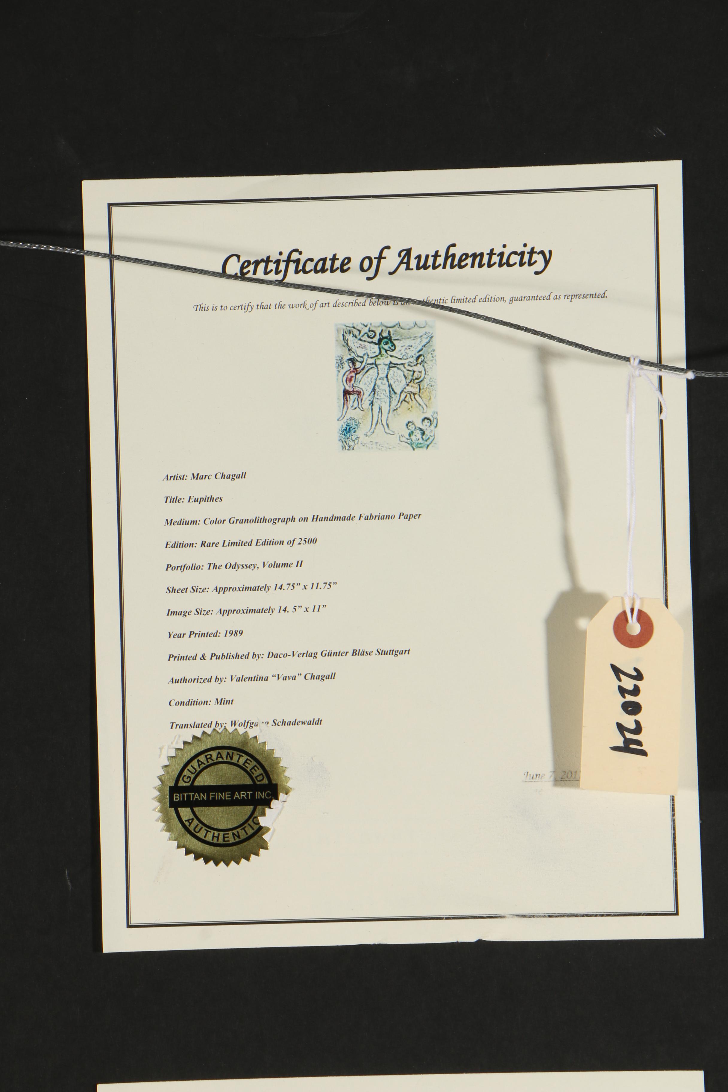 Photomechanical Prints after Marc Chagall from "Homer, L'Odyssée"