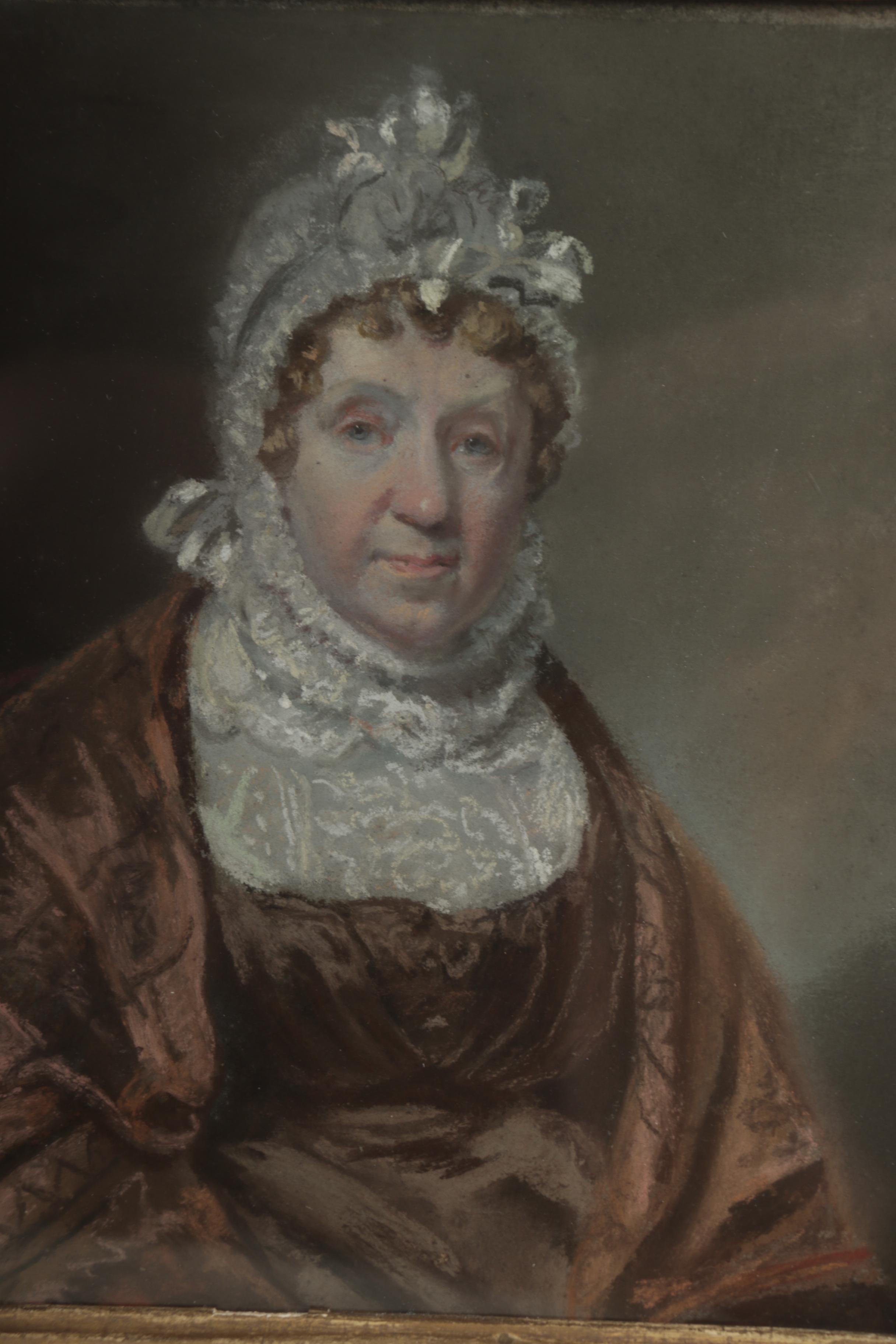 John Rubens Smith 1810 Pastel Portrait of Mrs. Woodcock