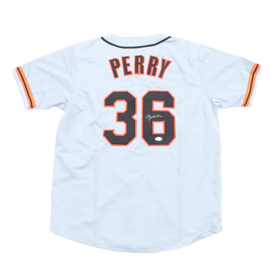 Gaylord Perry Signed Giants Replica Jersey  COA