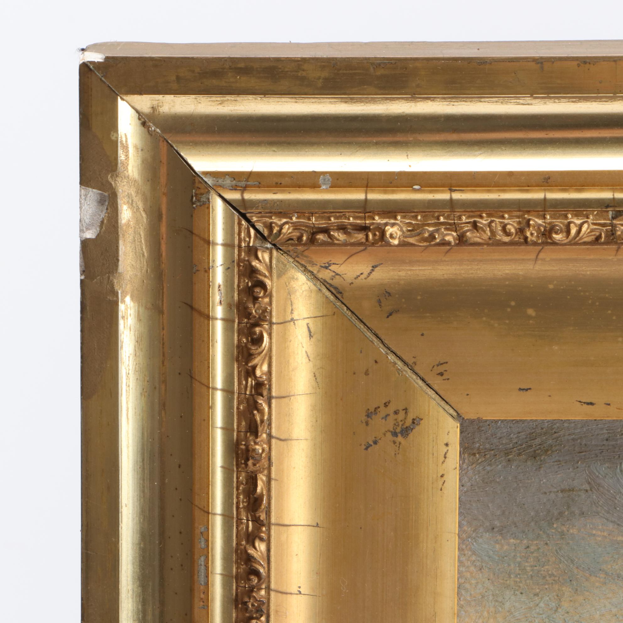 T. Bailey Oil Painting of Harbor Scene