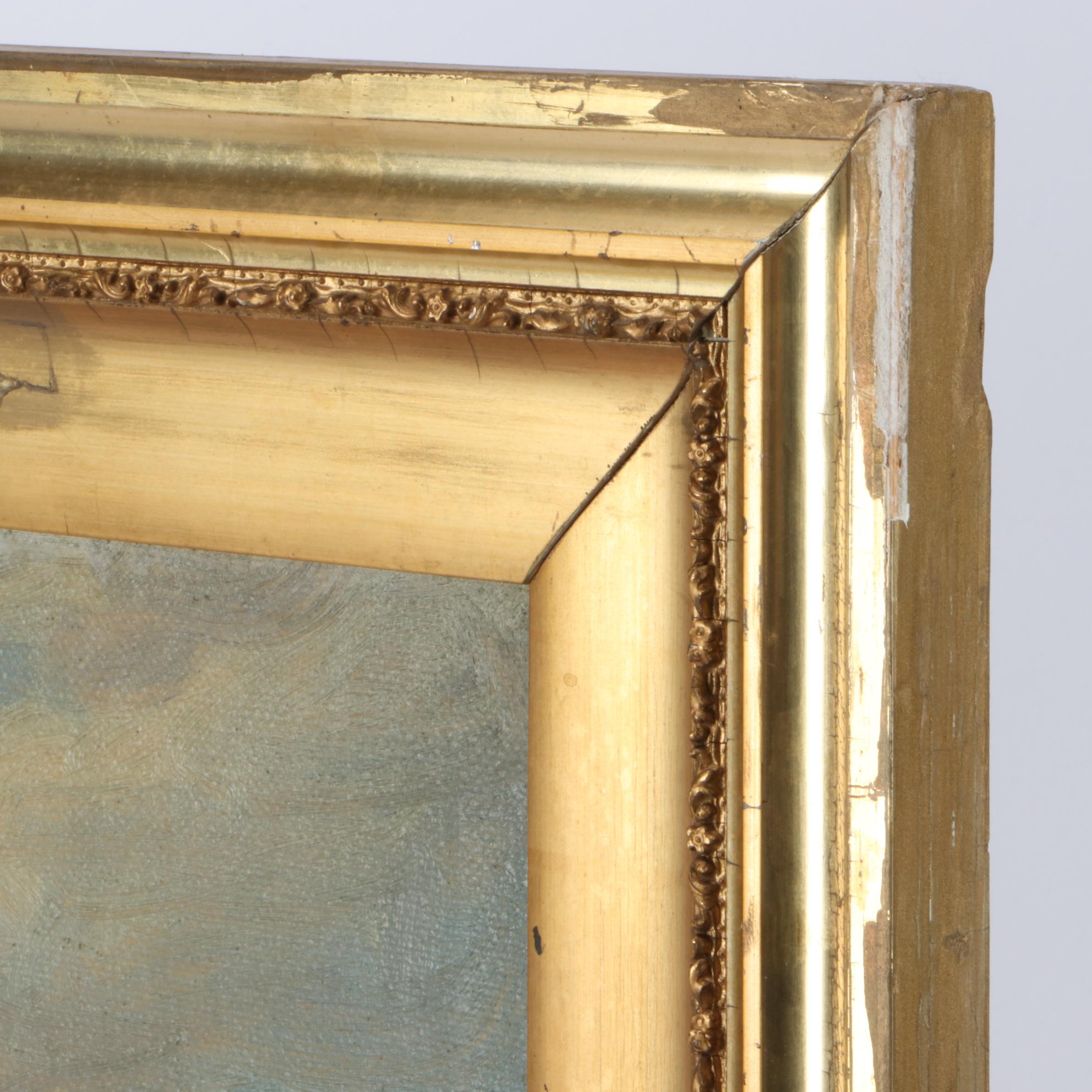 T. Bailey Oil Painting of Harbor Scene