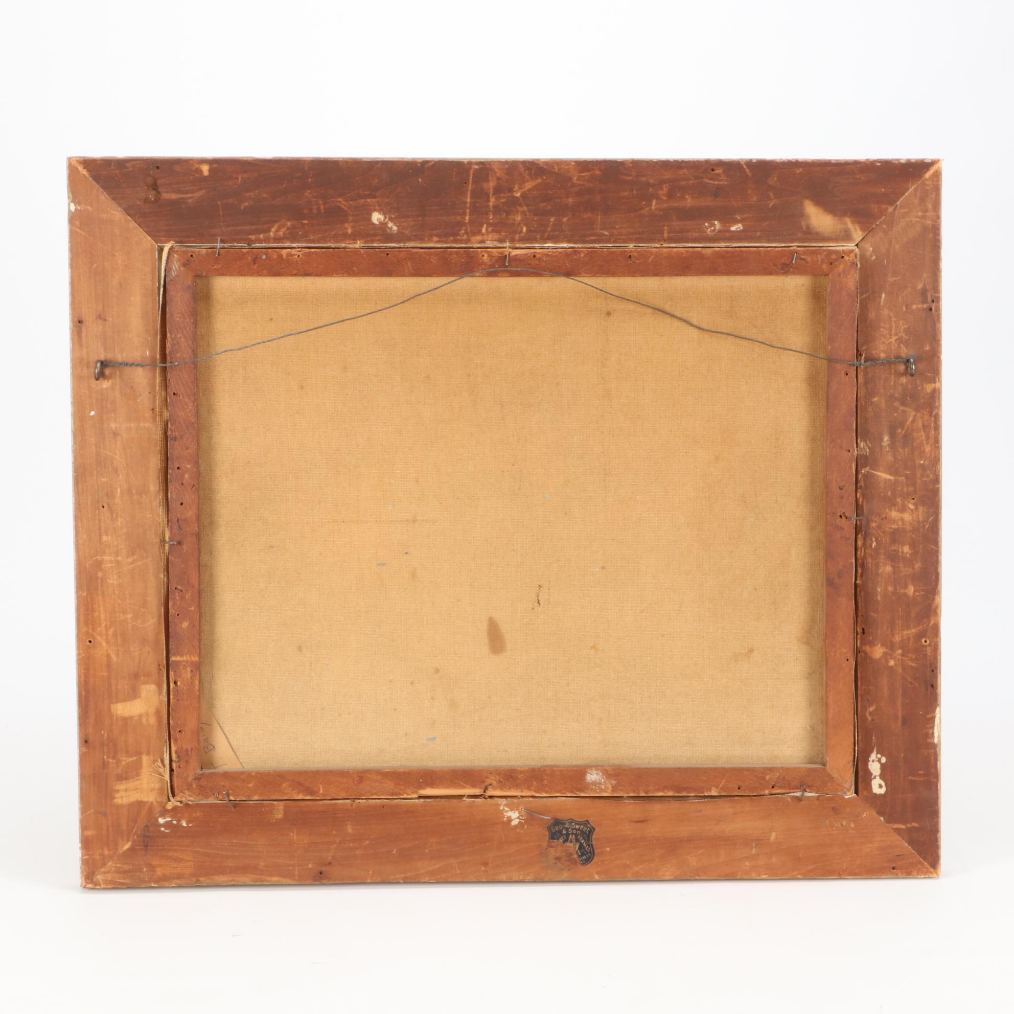 T. Bailey Oil Painting of Harbor Scene