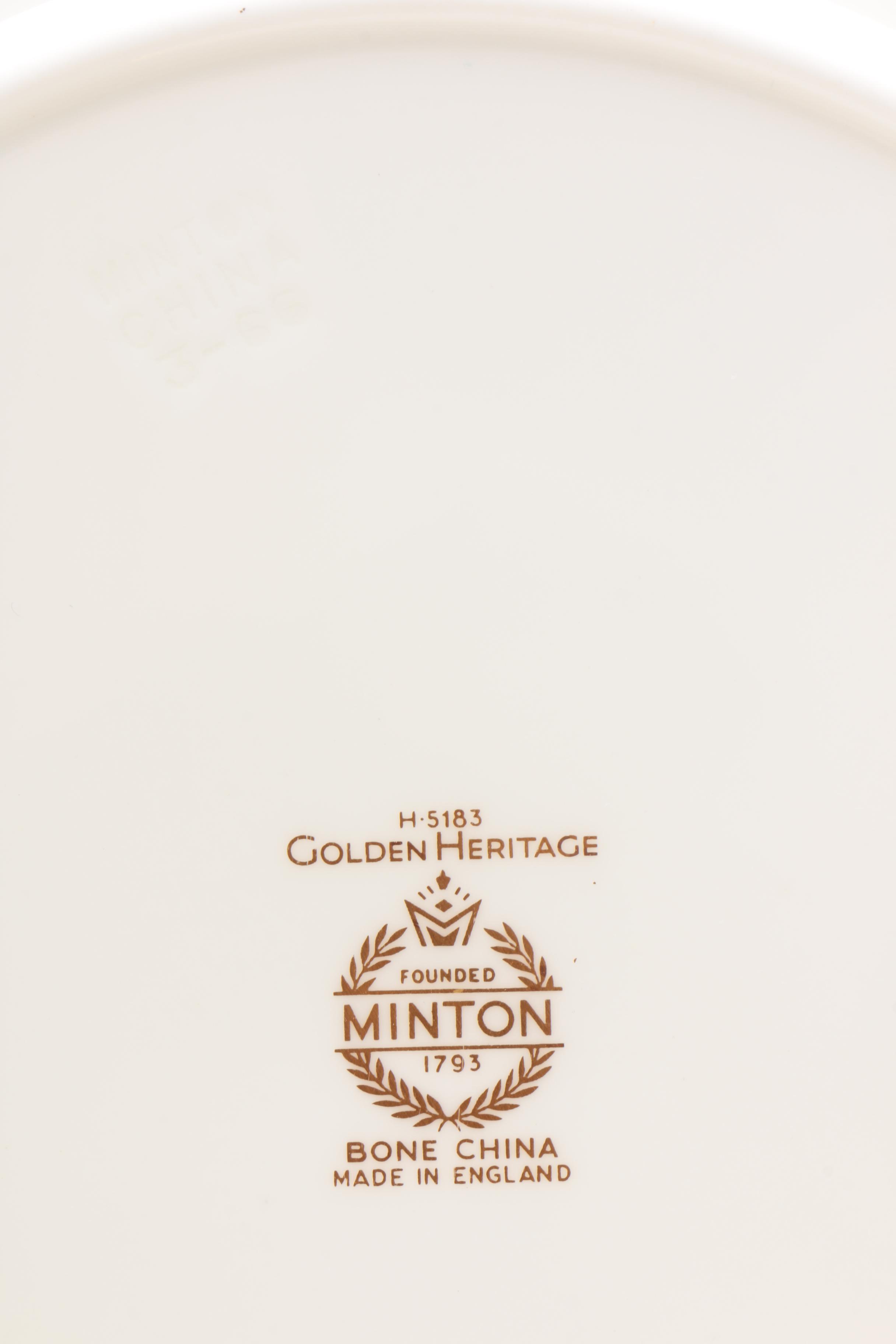 Vintage Minton "Golden Heritage" Bone China Dinnerware c. 1957-79