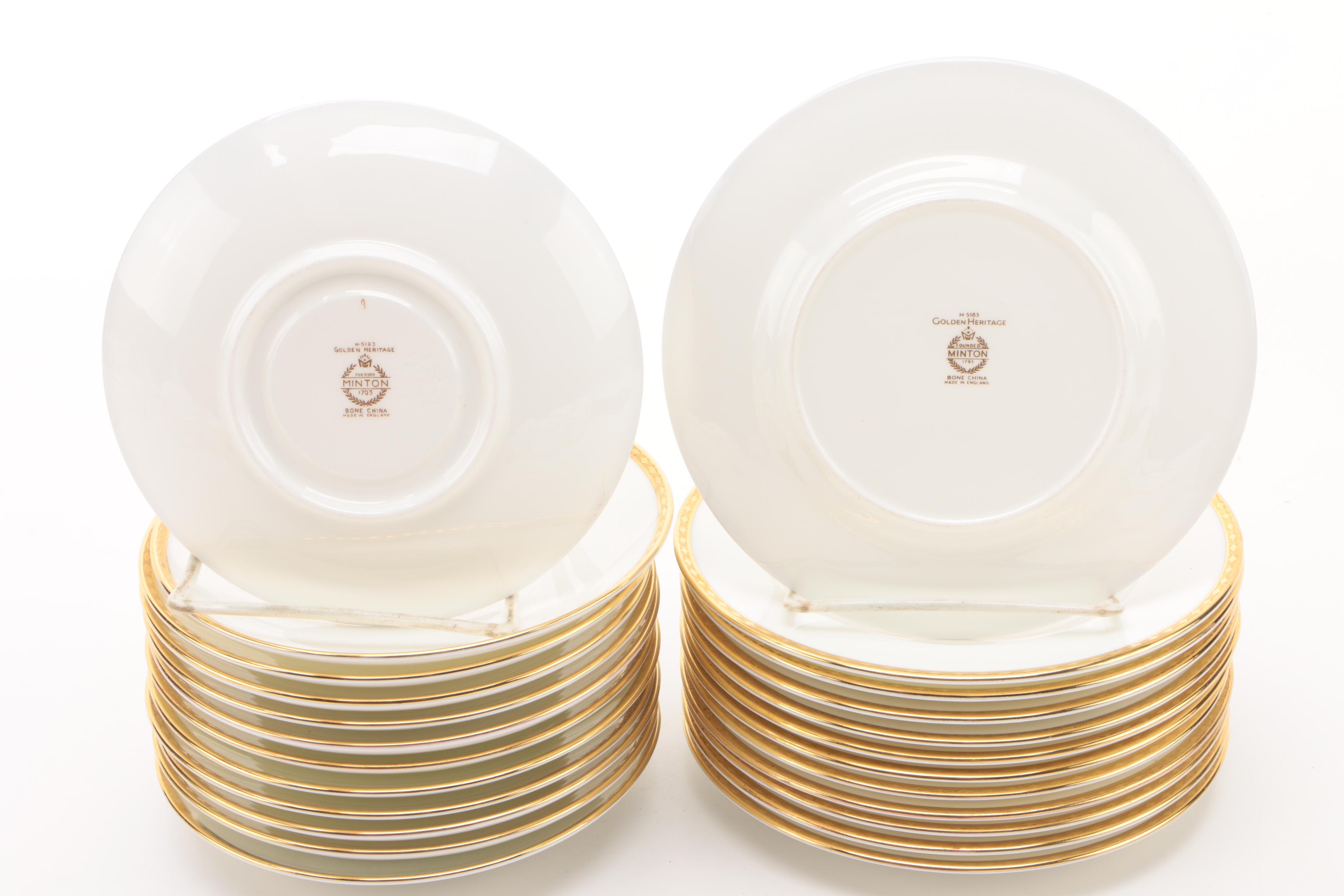 Vintage Minton "Golden Heritage" Bone China Dinnerware c. 1957-79