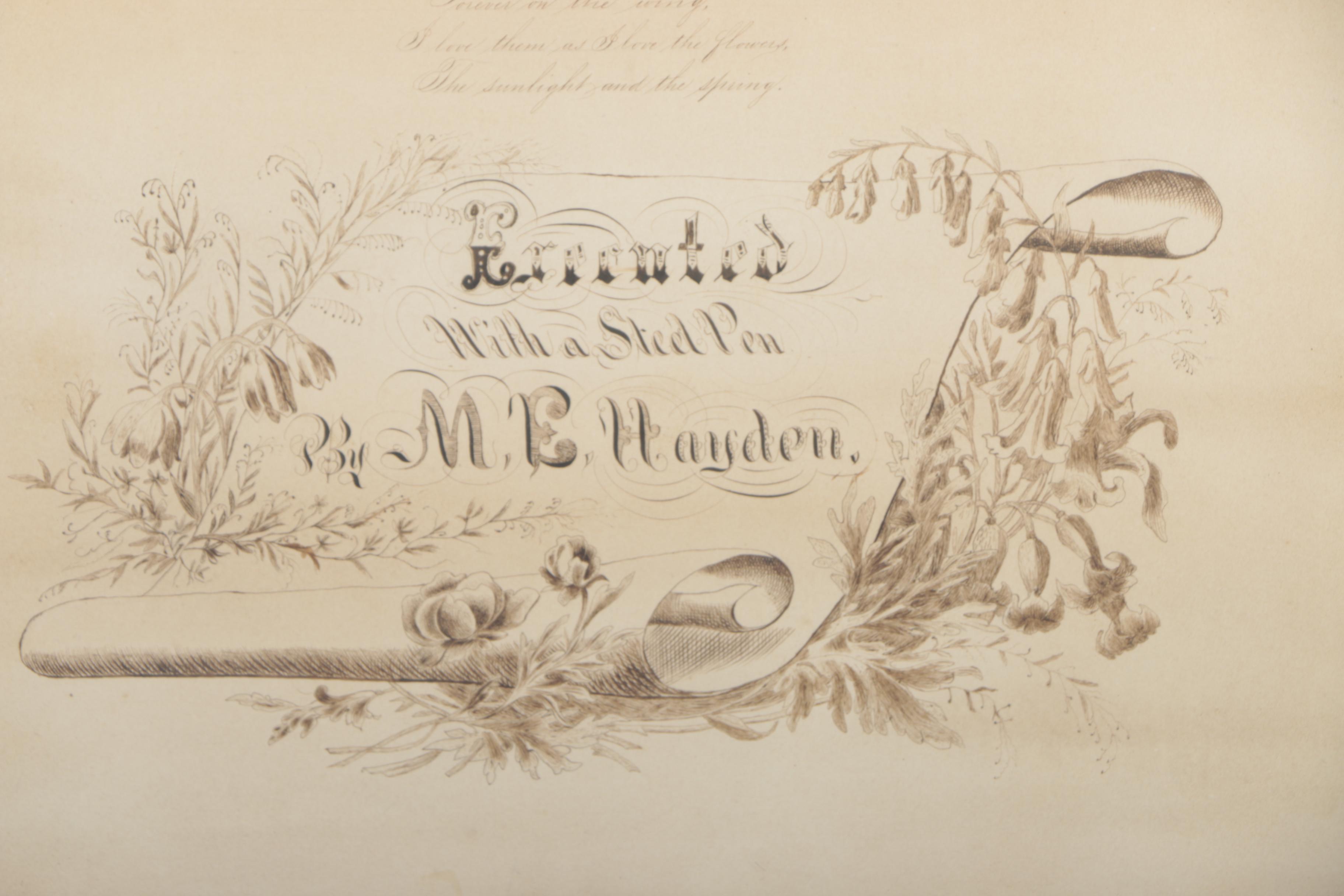 M.E. Hayden Spencerian Ink Composition