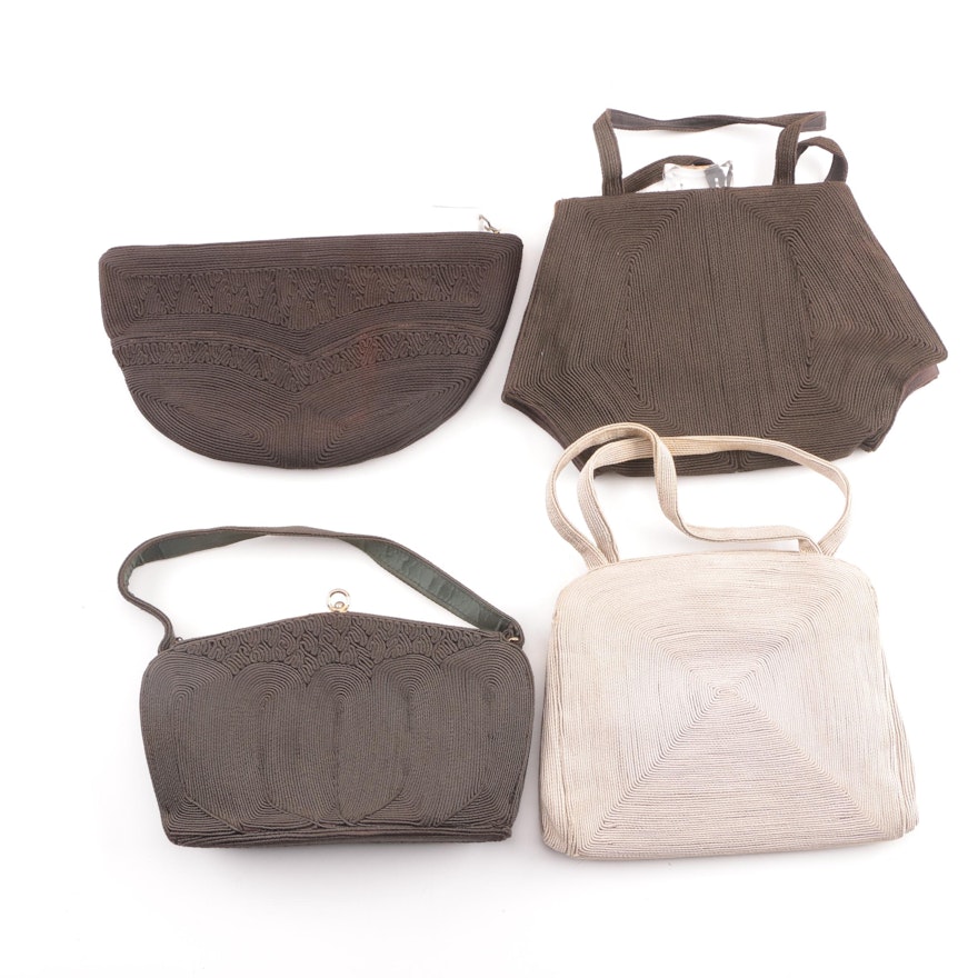 Circa 1940s Coronet Corde Soutache Handbags with Others