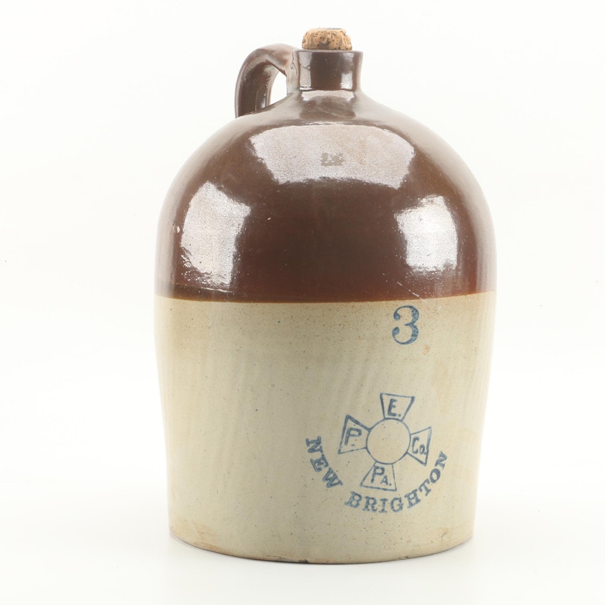 Enterprise Pottery Co. Stoneware 3-Gallon Jug, Late 19th/ Early 20th Century