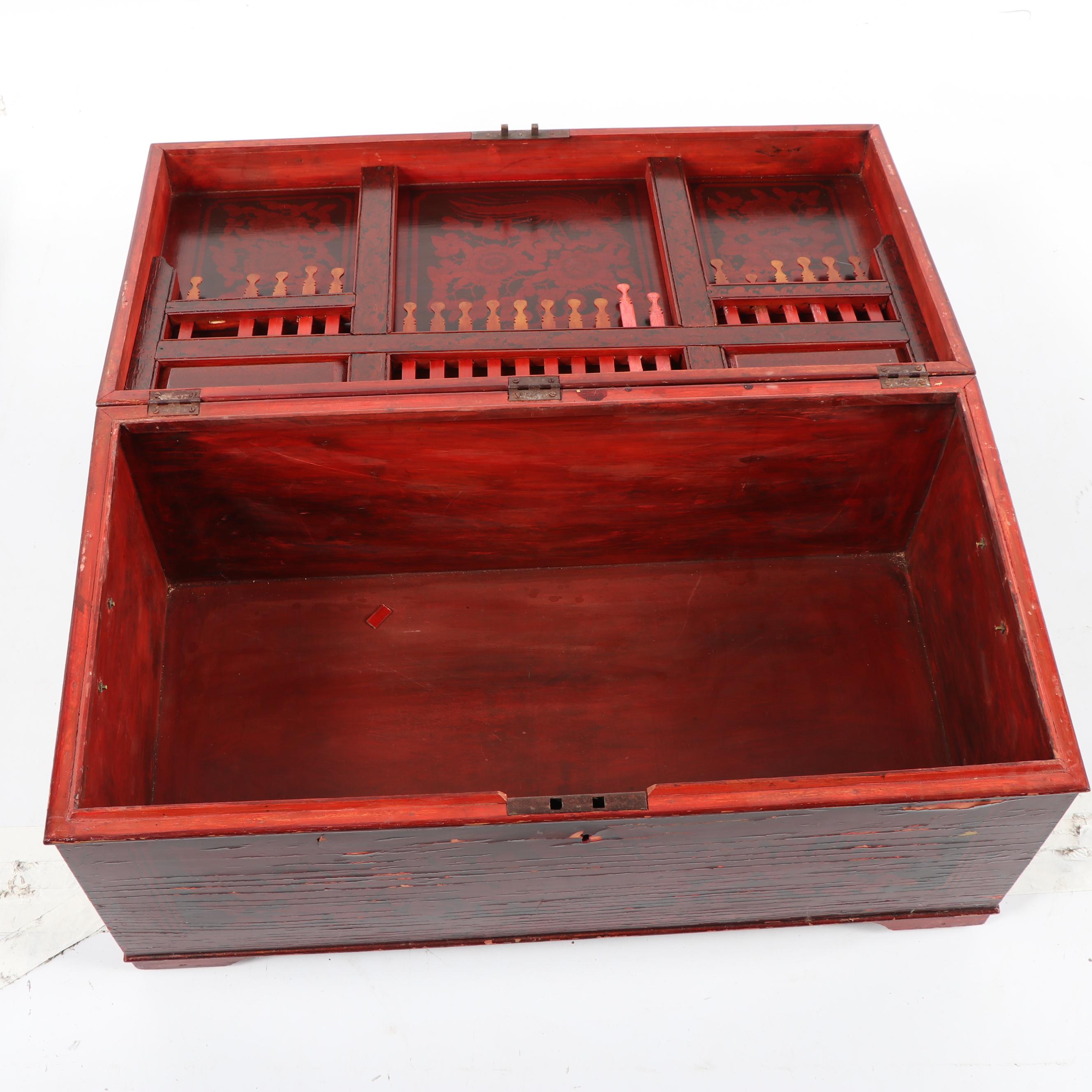 Vintage Chinese Red Lacquered Chest