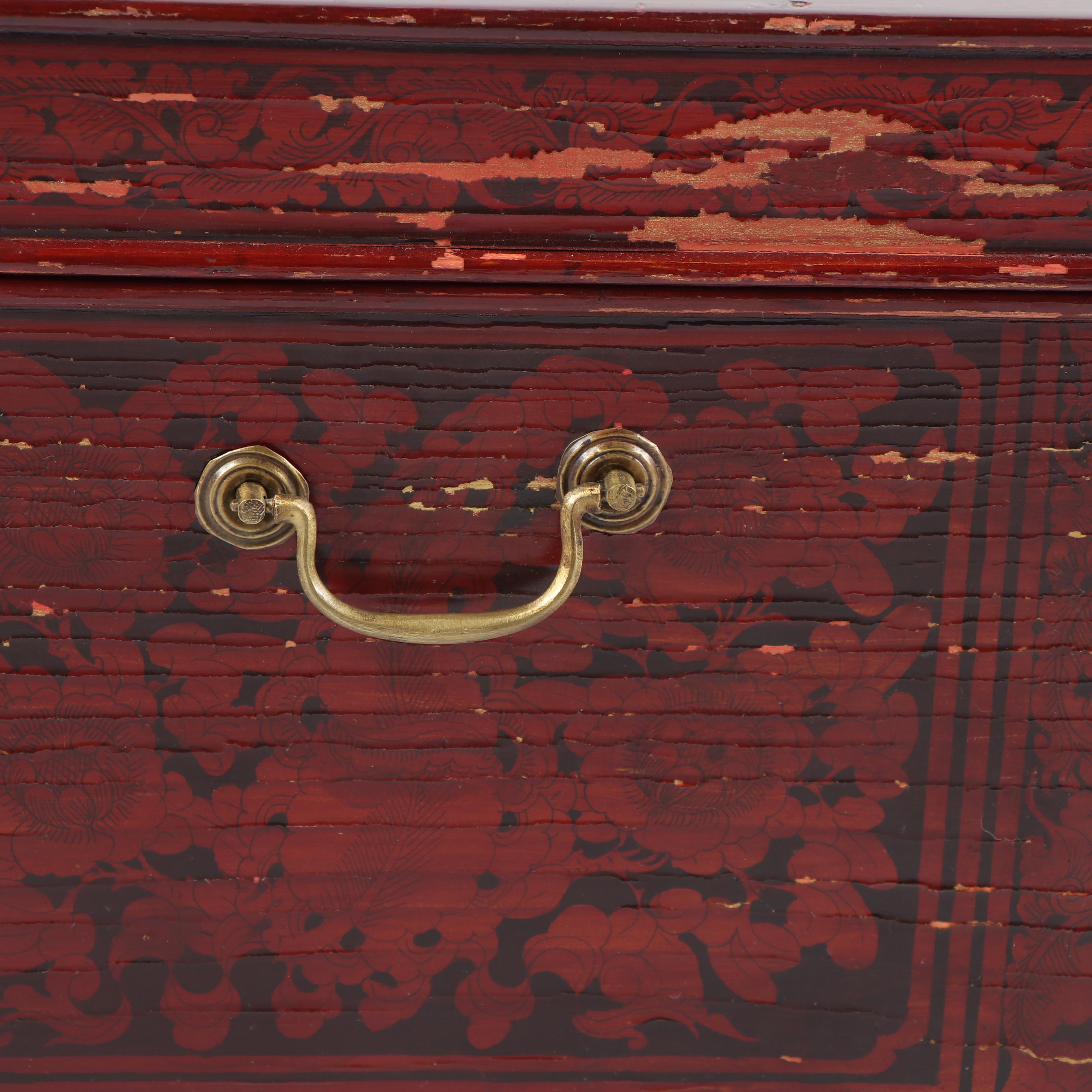 Vintage Chinese Red Lacquered Chest