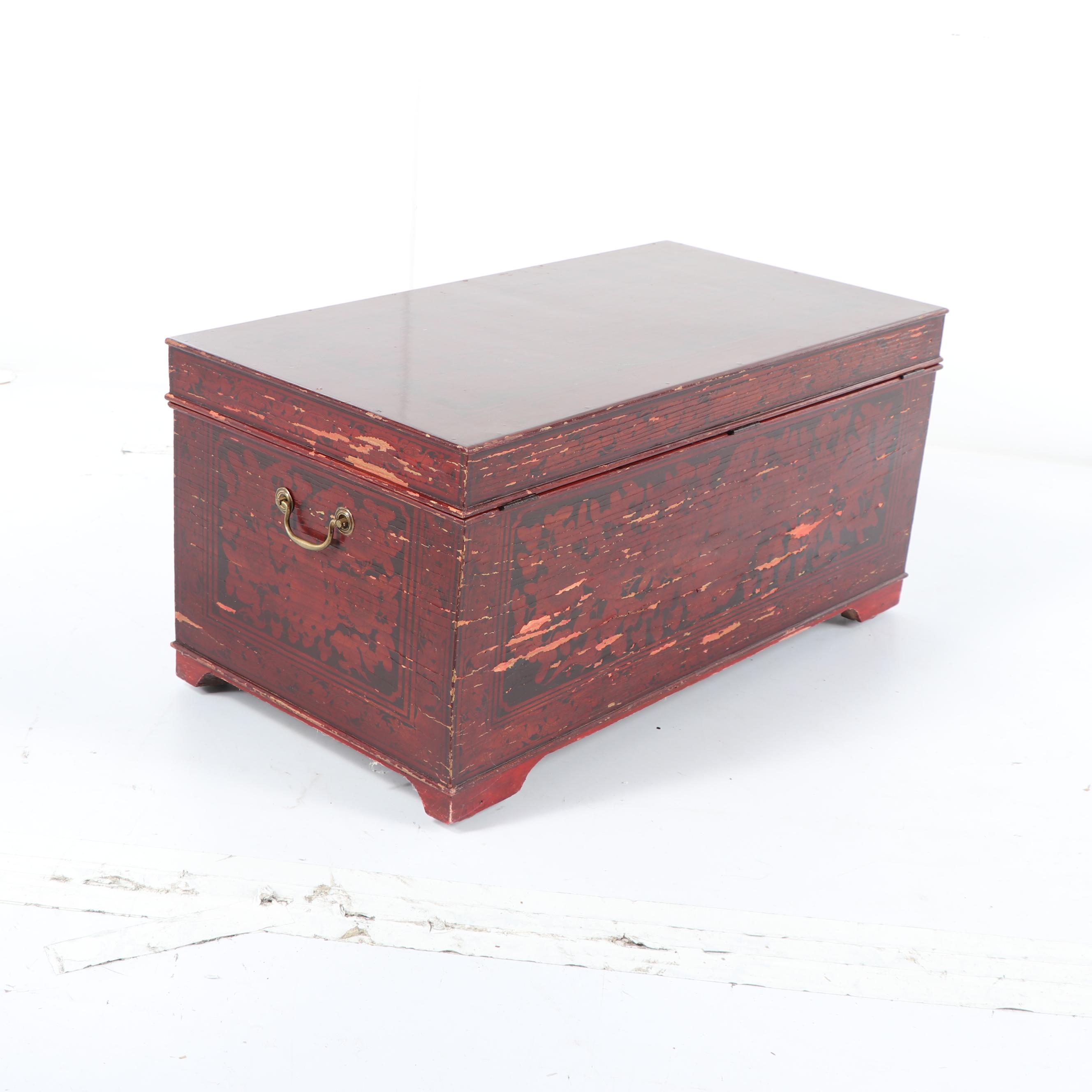 Vintage Chinese Red Lacquered Chest