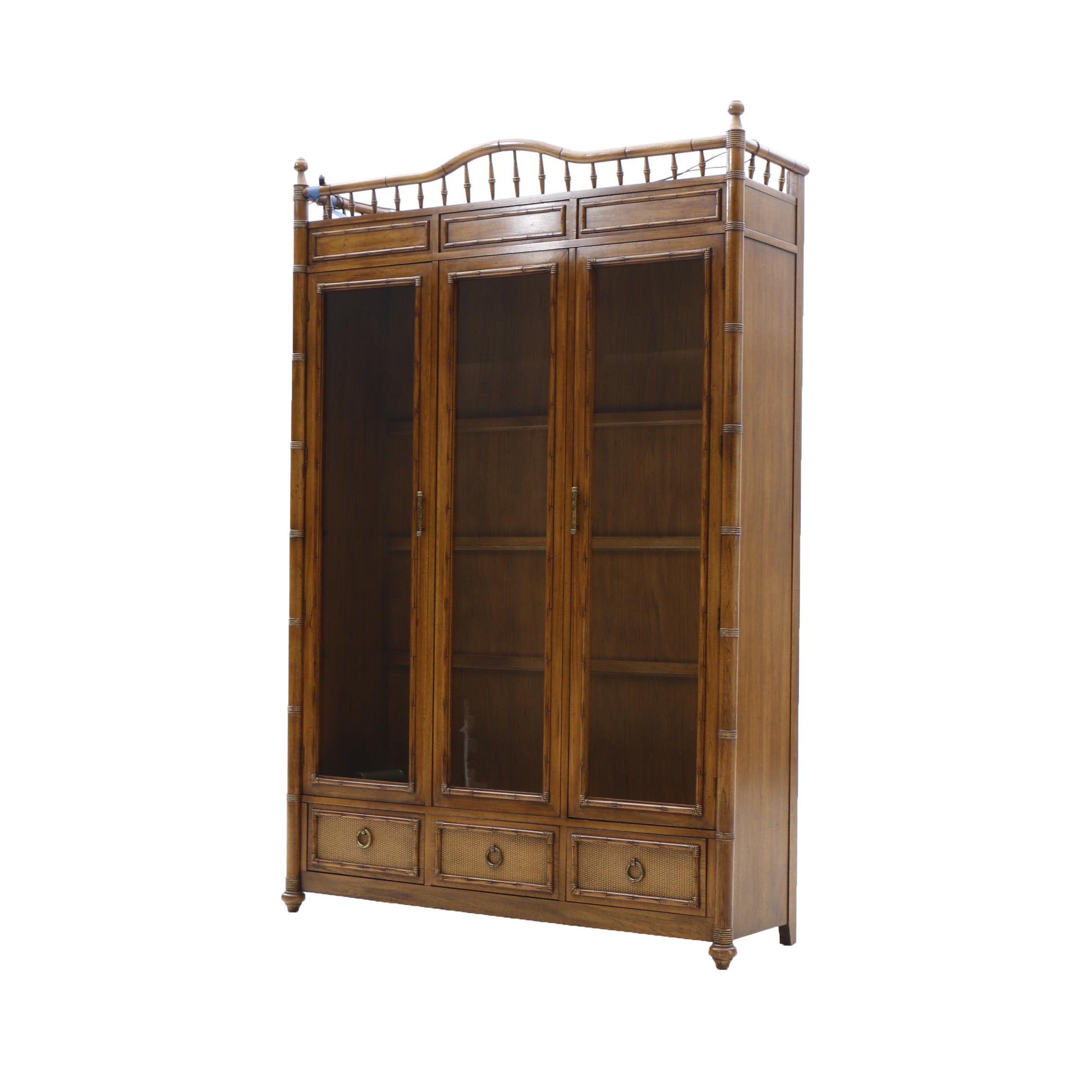 Thomasville Pecan and Glass China Cabinet