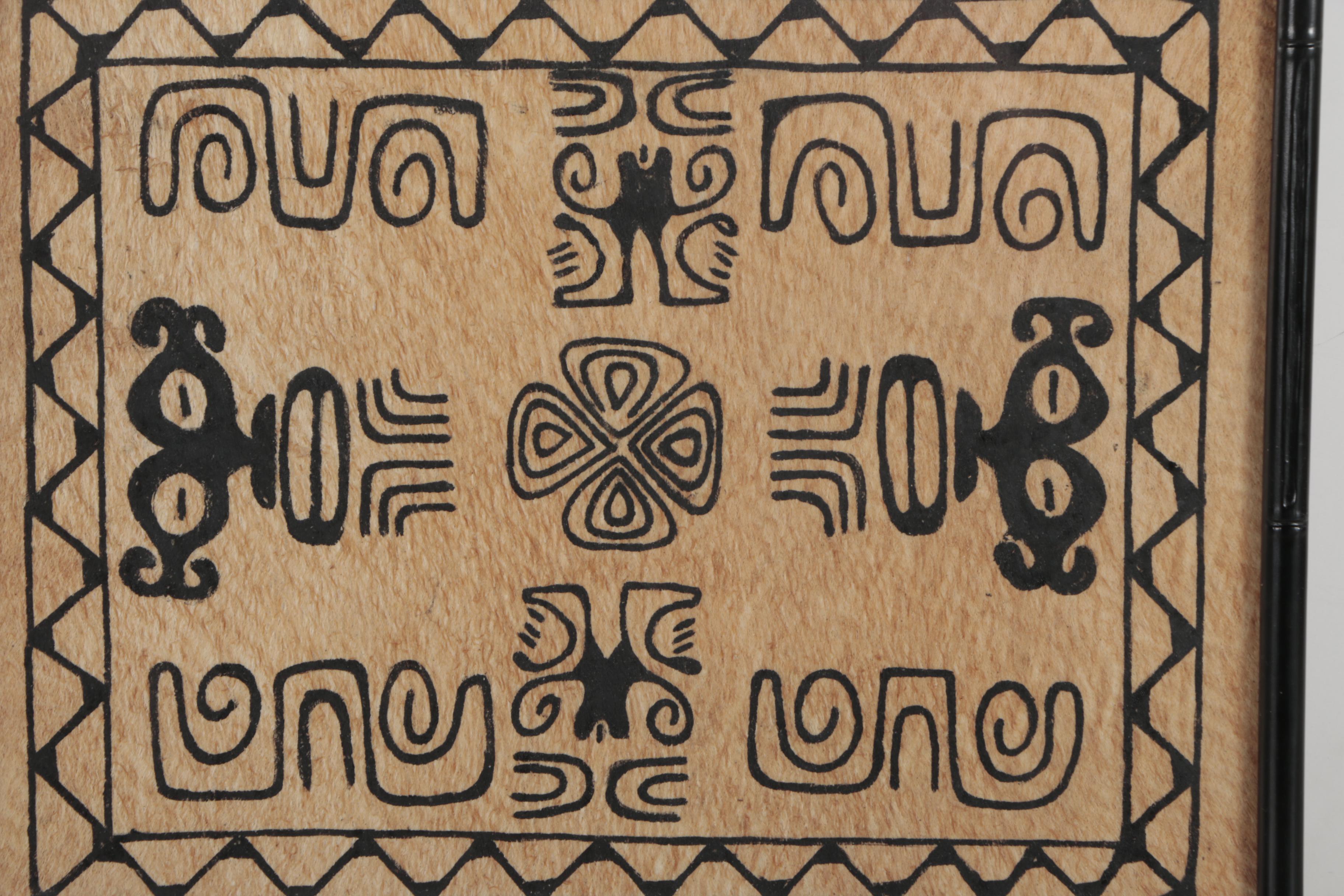 South American Style Relief Print on Handmade Paper