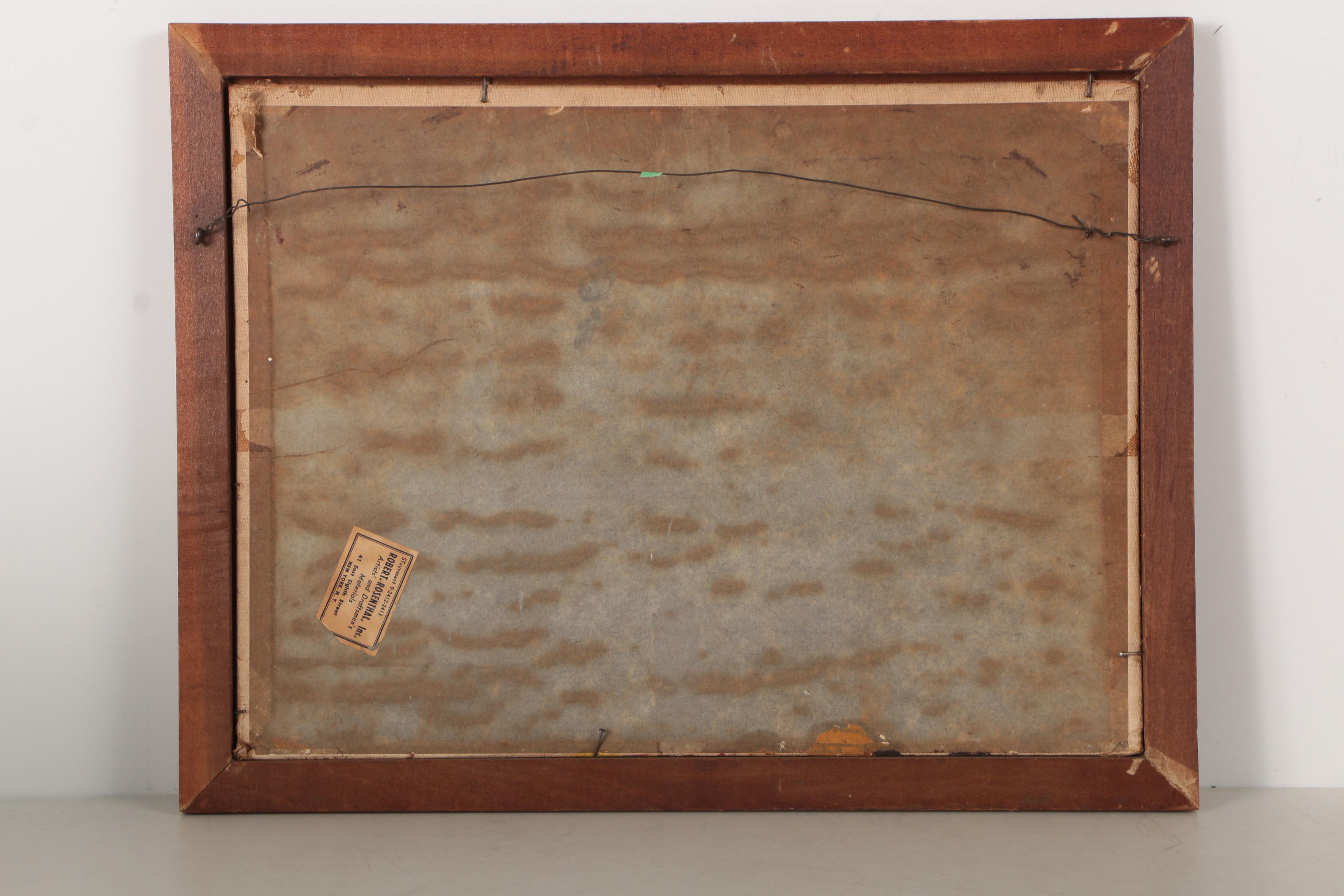 June Baker Winter Scene Oil Painting