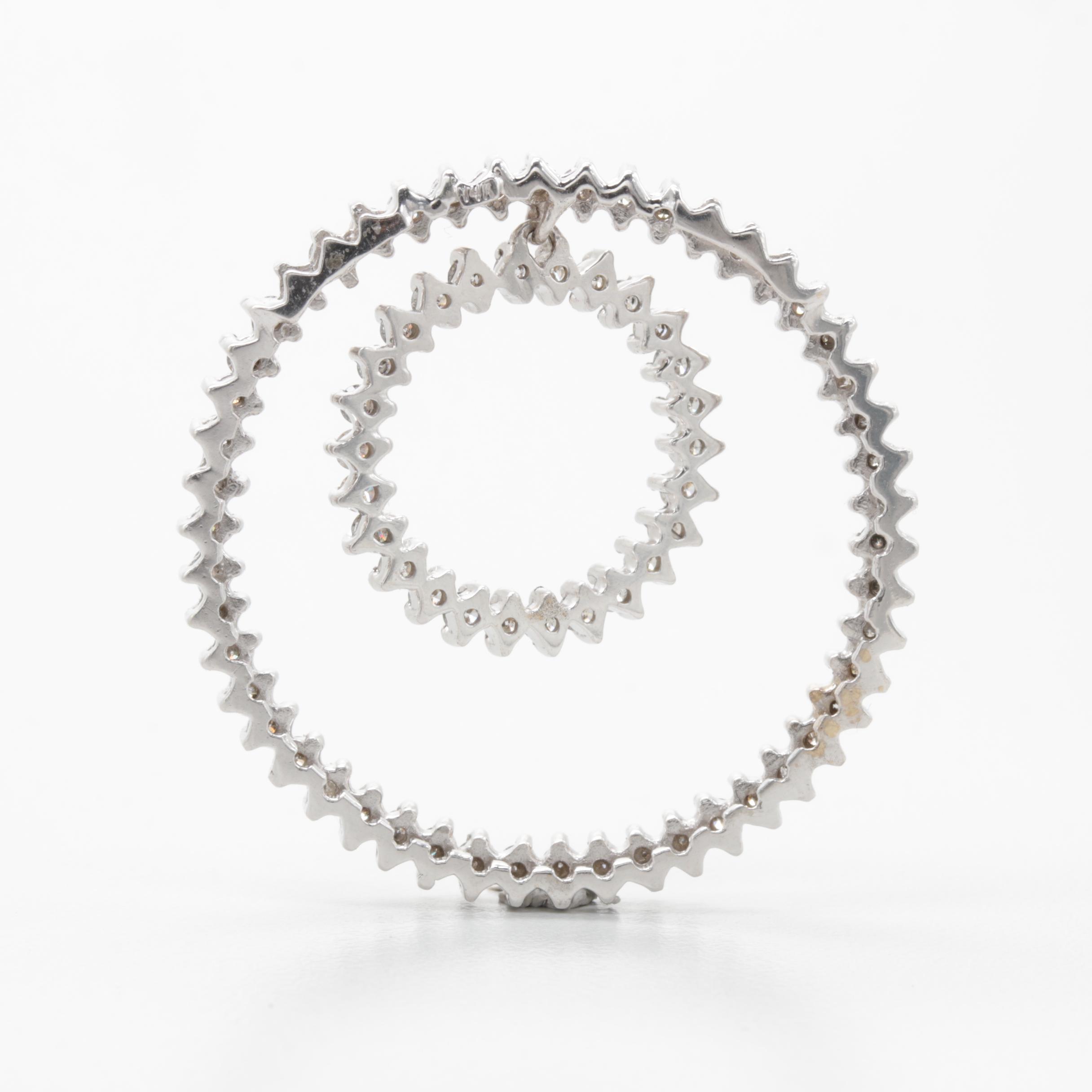 14K White Gold 1.98 CTW Diamond Pendant