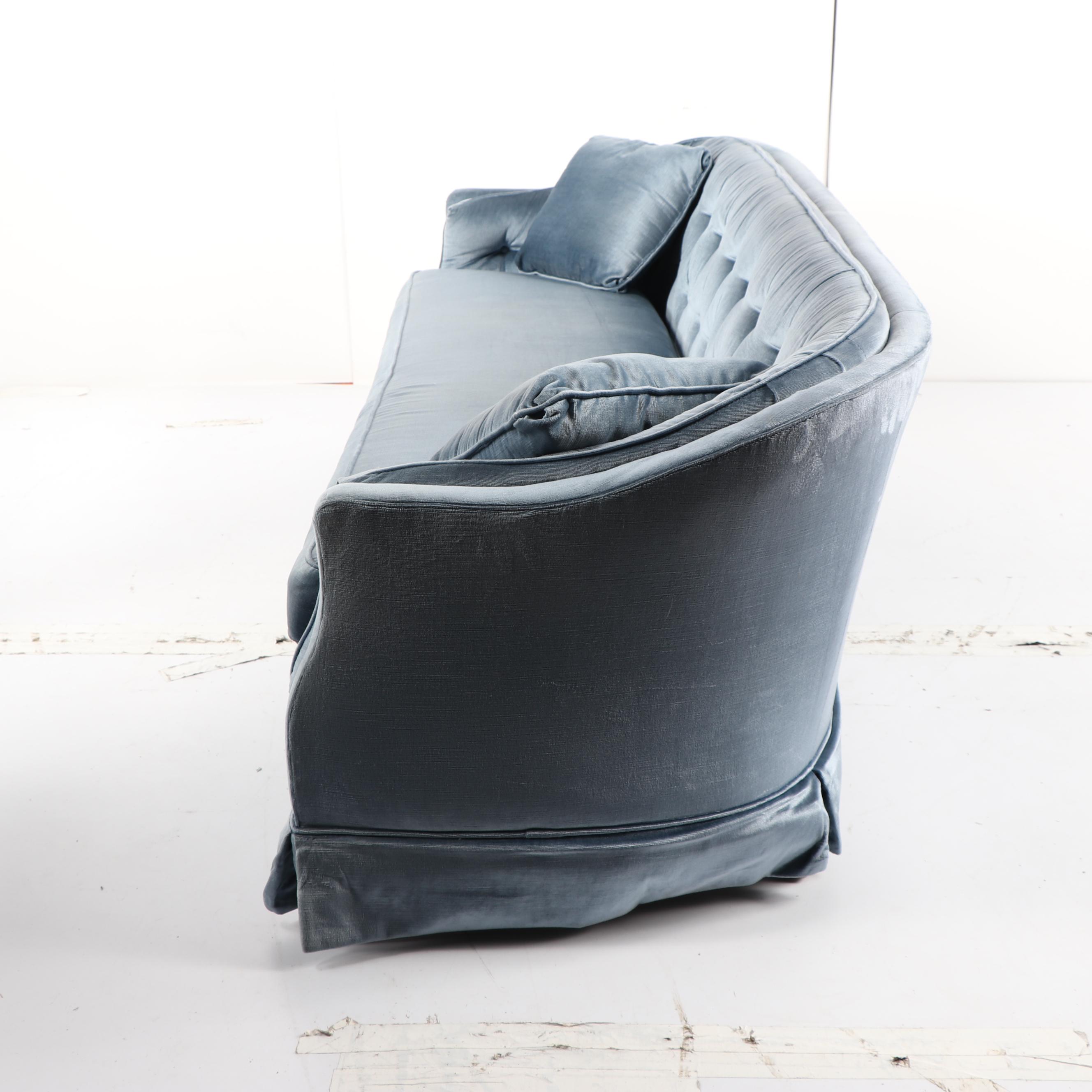 Vintage Mid-Century Blue Upholstered Sofa by Drexel