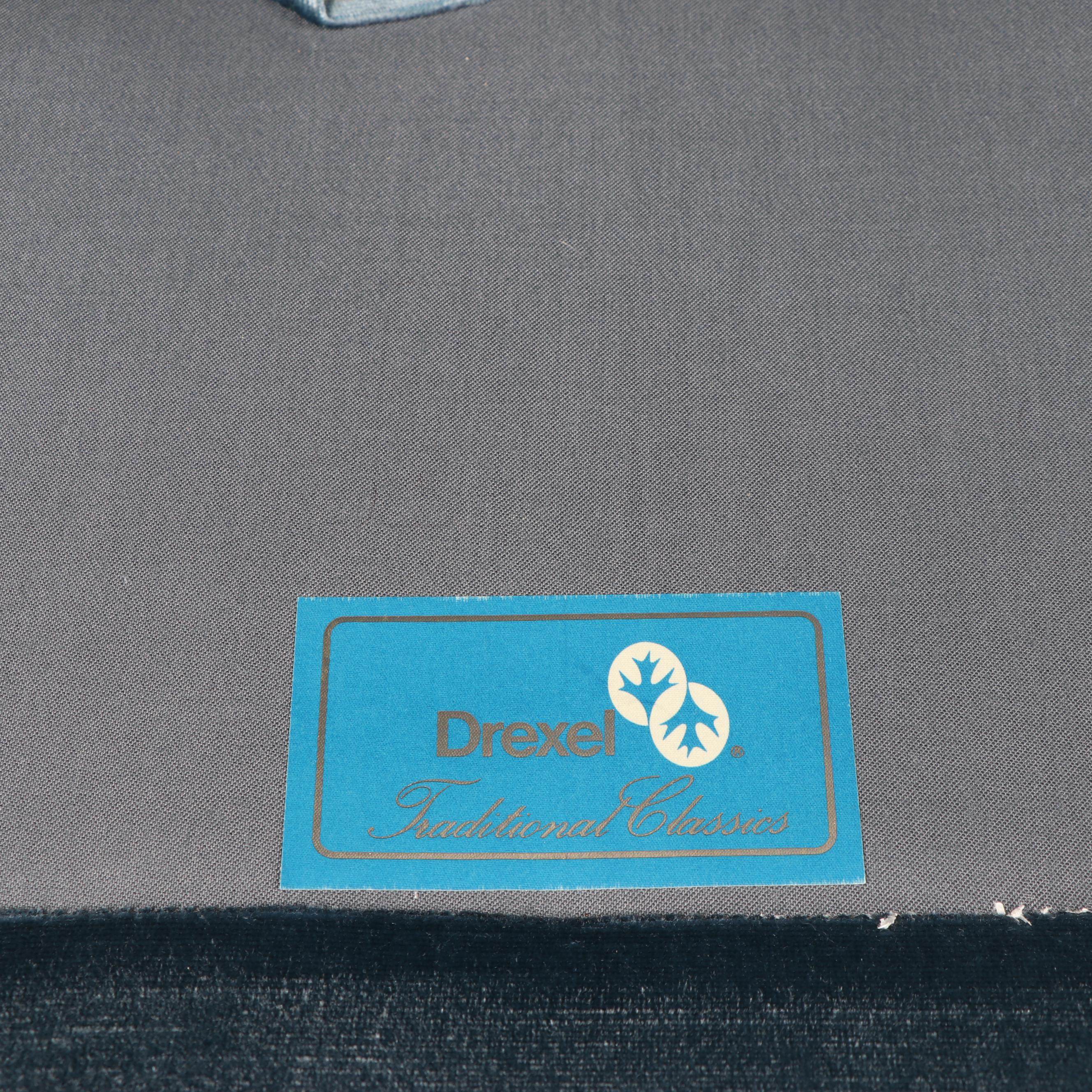 Vintage Mid-Century Blue Upholstered Sofa by Drexel