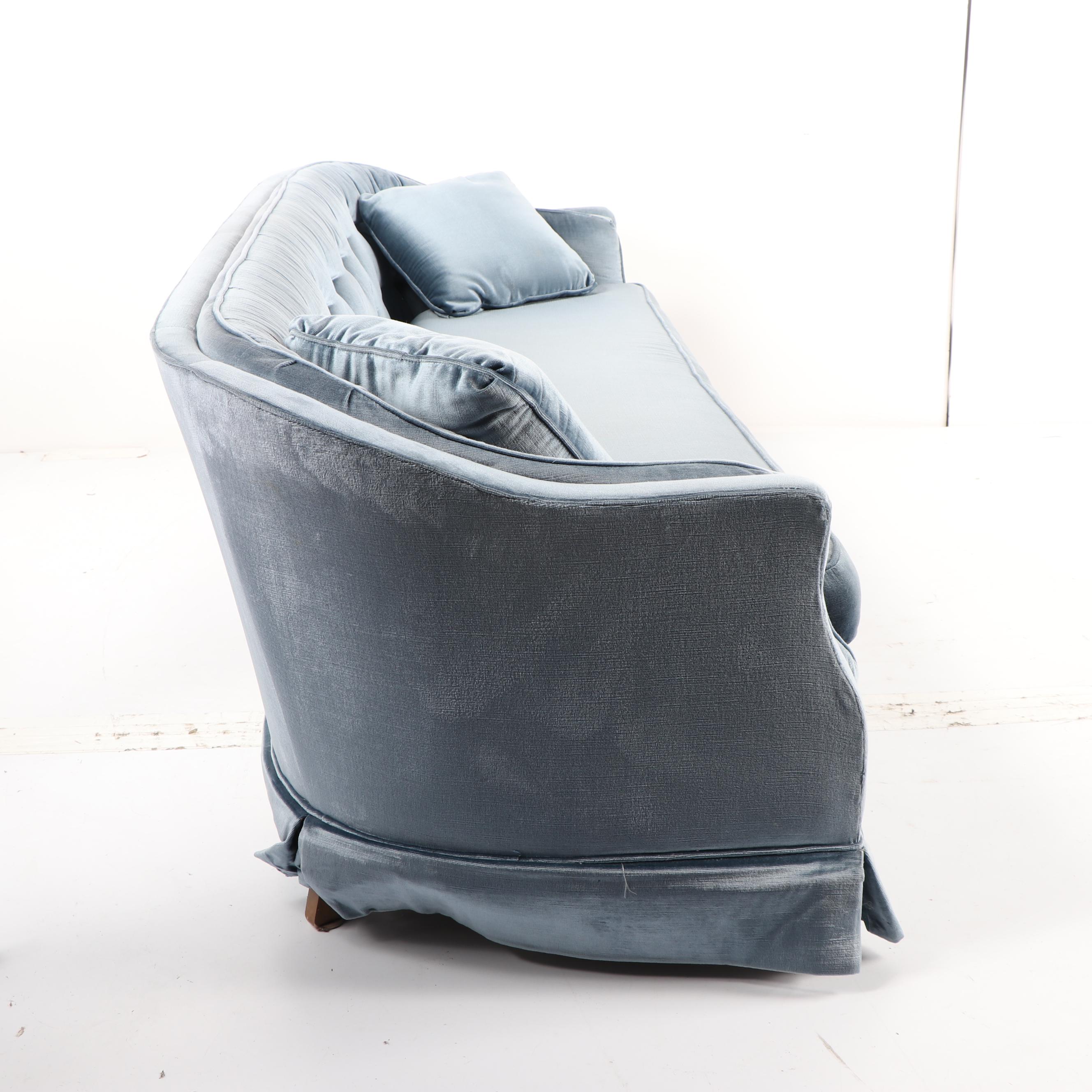 Vintage Mid-Century Blue Upholstered Sofa by Drexel