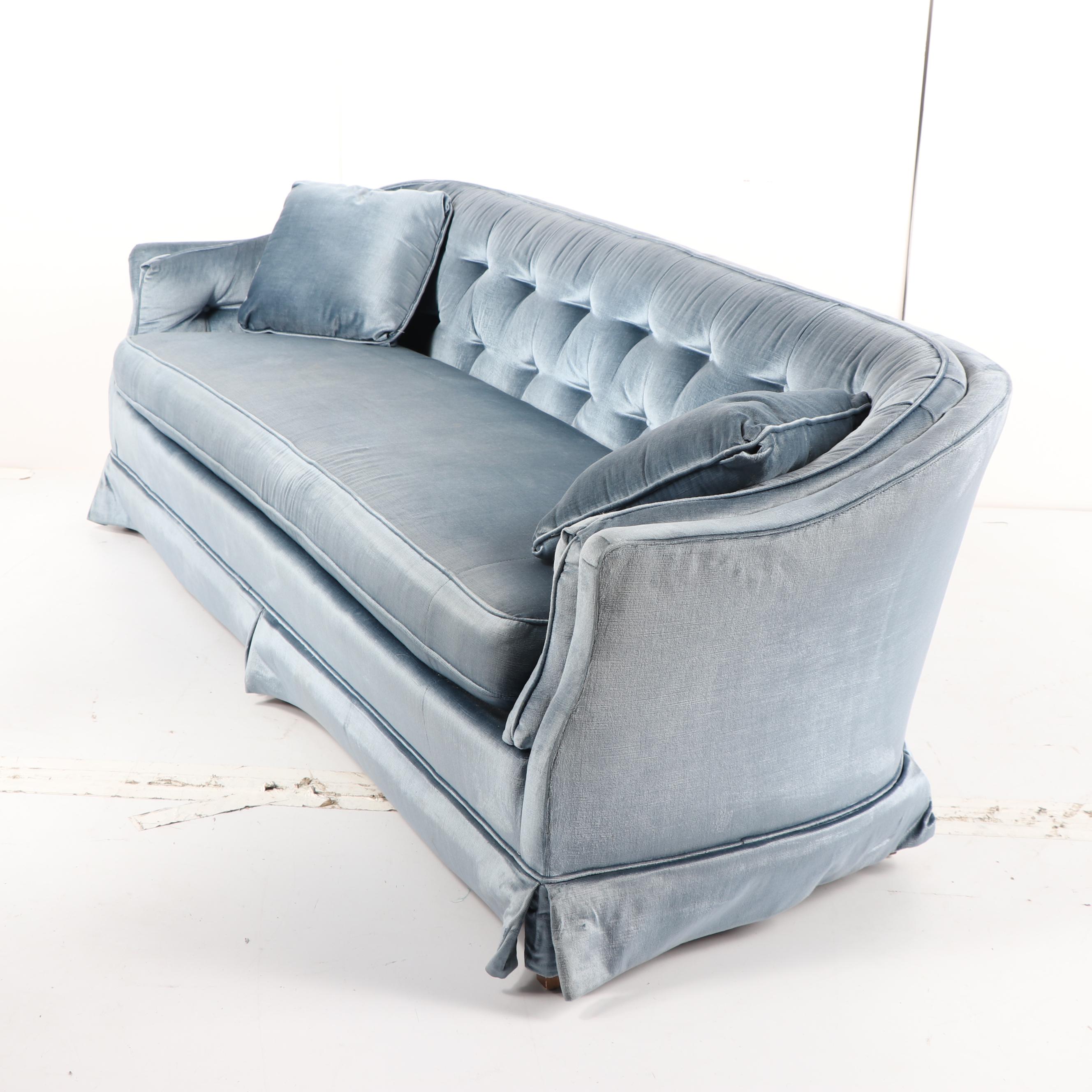 Vintage Mid-Century Blue Upholstered Sofa by Drexel