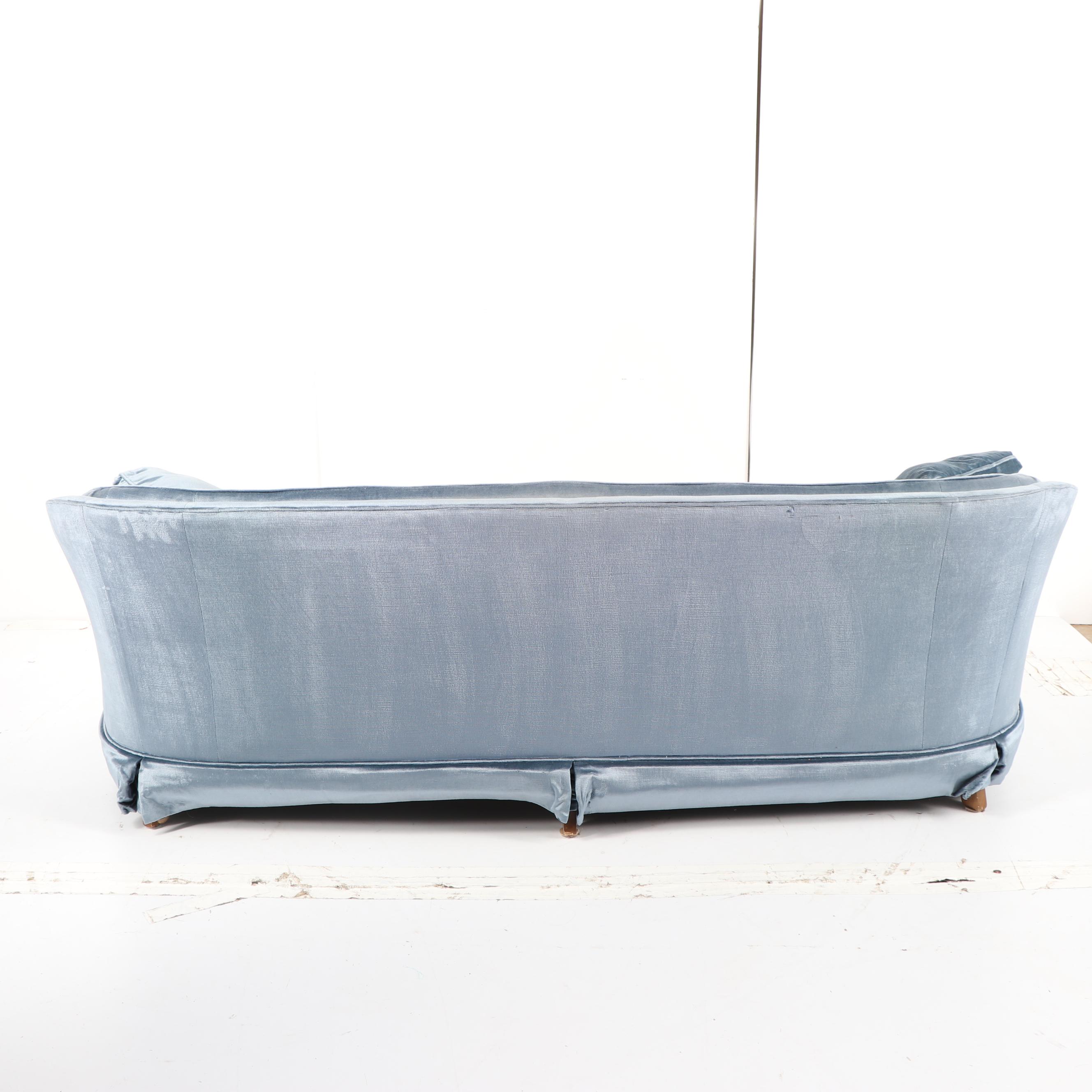 Vintage Mid-Century Blue Upholstered Sofa by Drexel