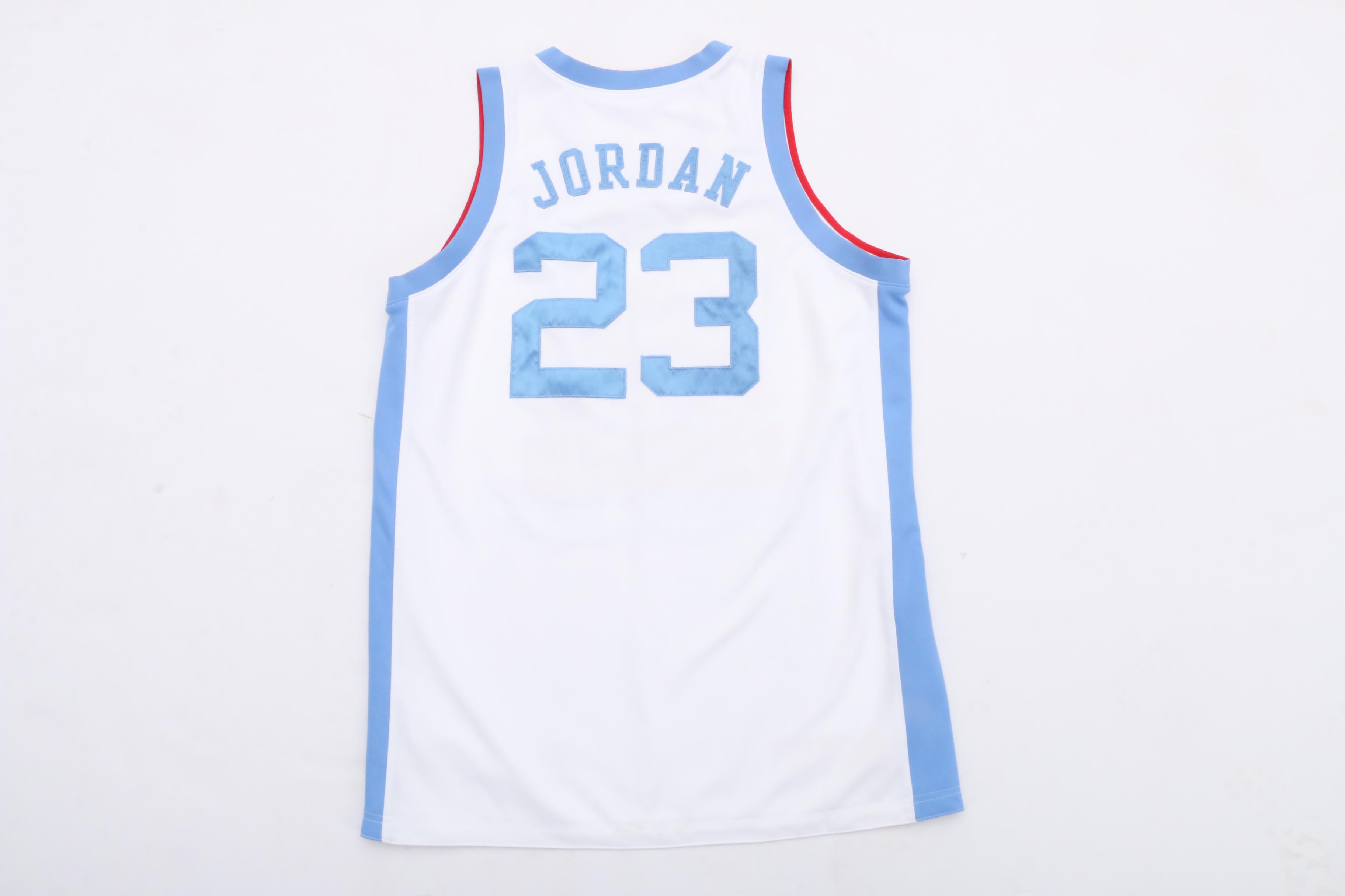 Six NBA and NCAA Basketball Jerseys Including North Carolina Michael Jordan