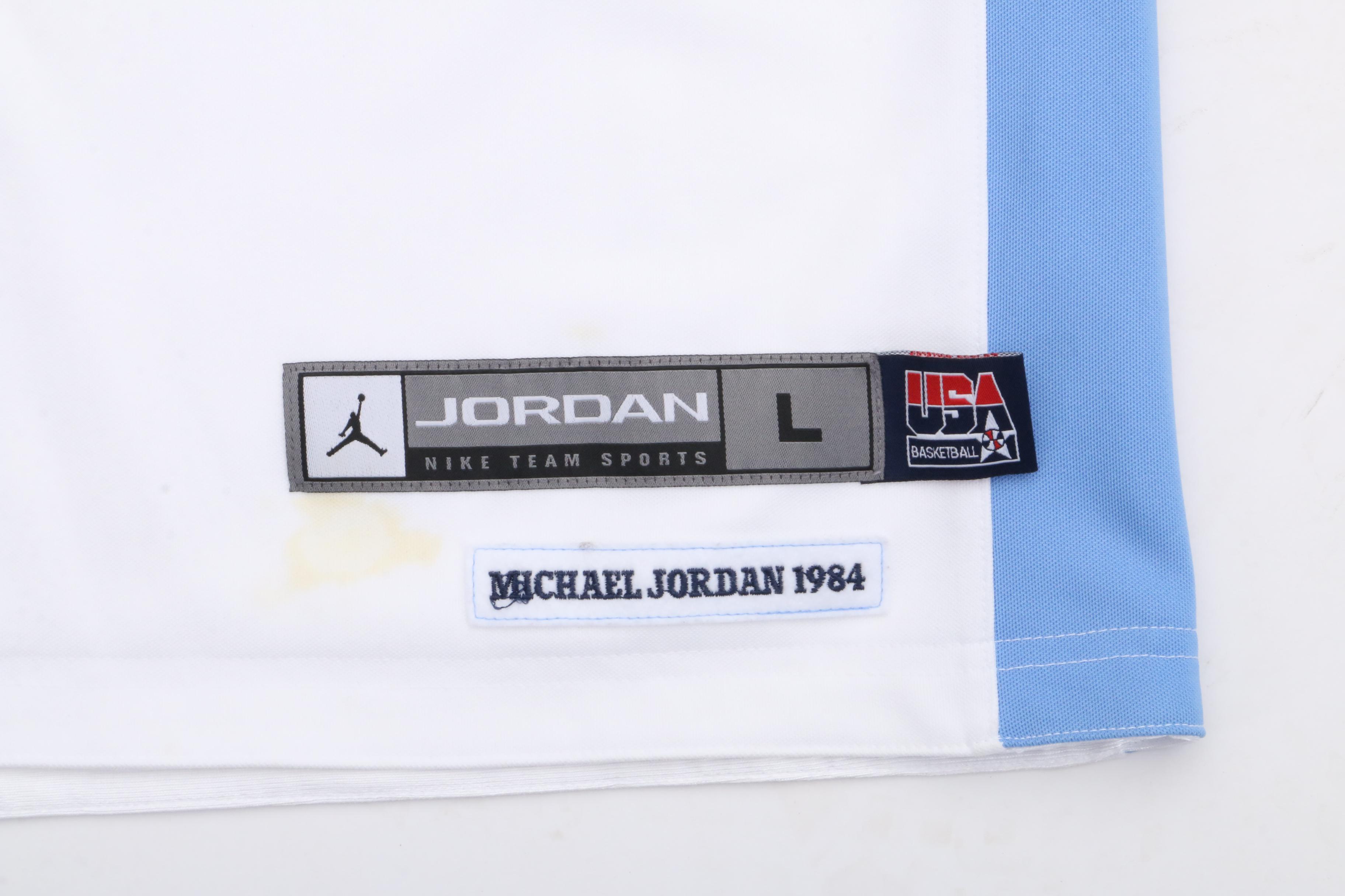 Six NBA and NCAA Basketball Jerseys Including North Carolina Michael Jordan