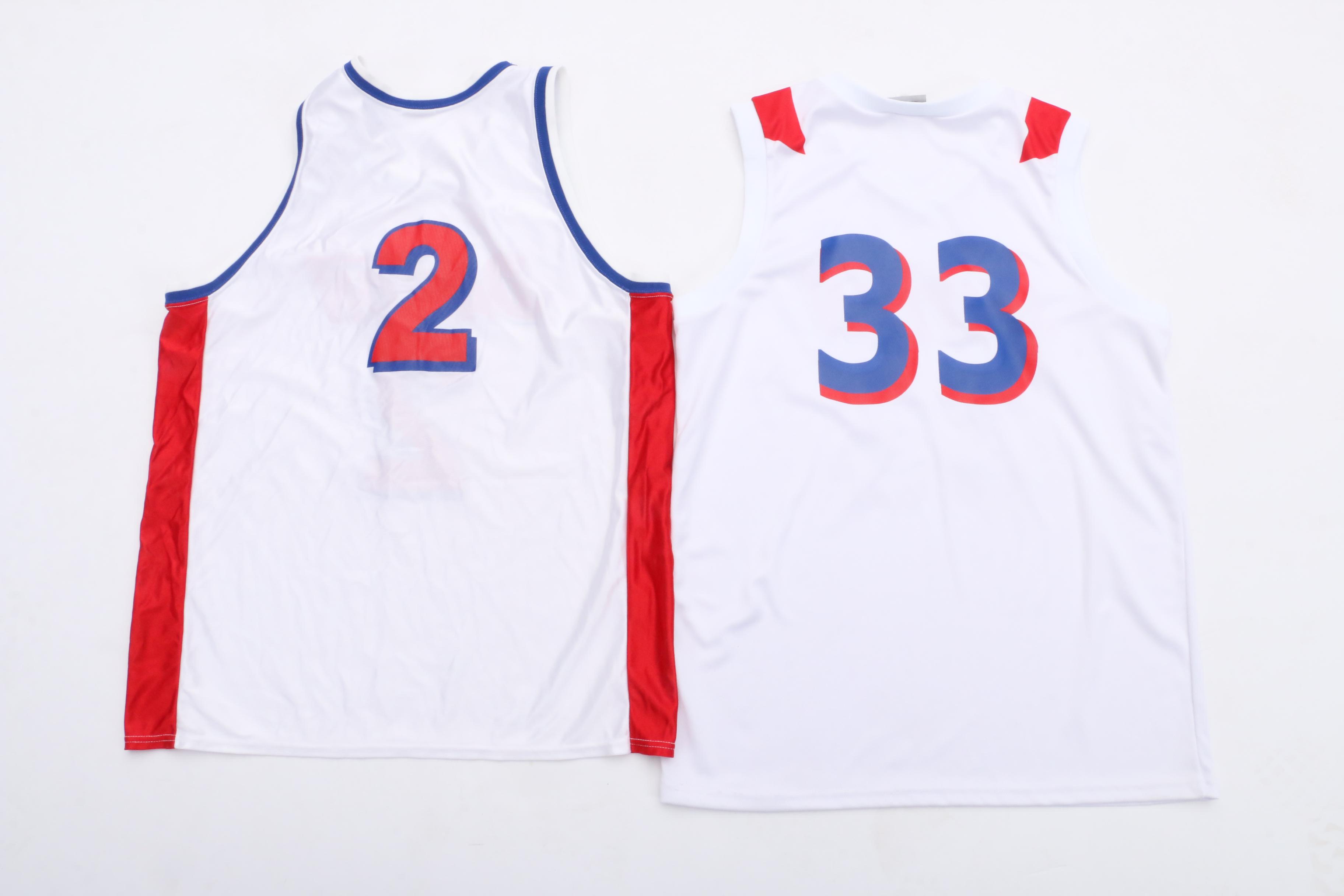 Six NBA and NCAA Basketball Jerseys Including North Carolina Michael Jordan