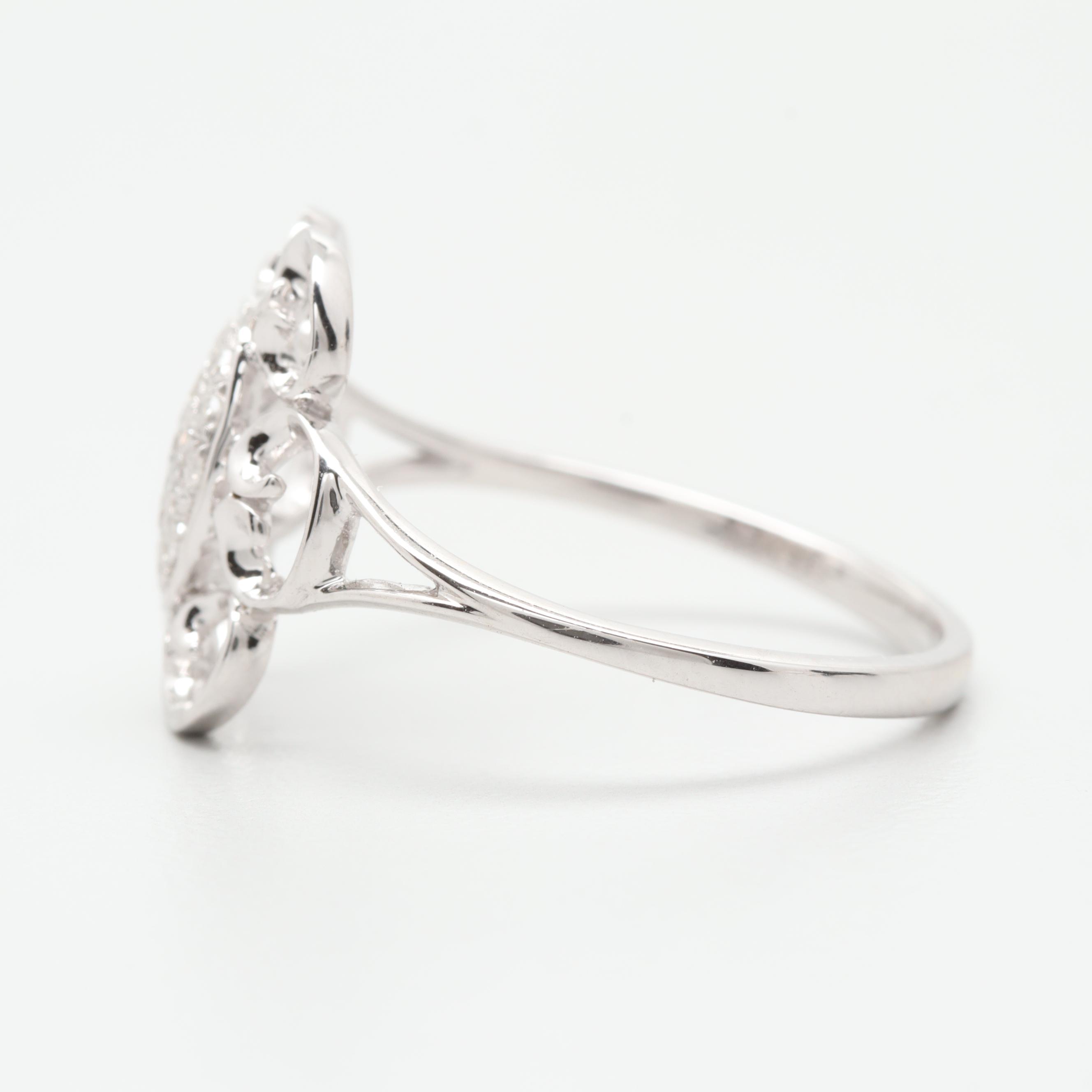 14K White Gold Diamond Ring