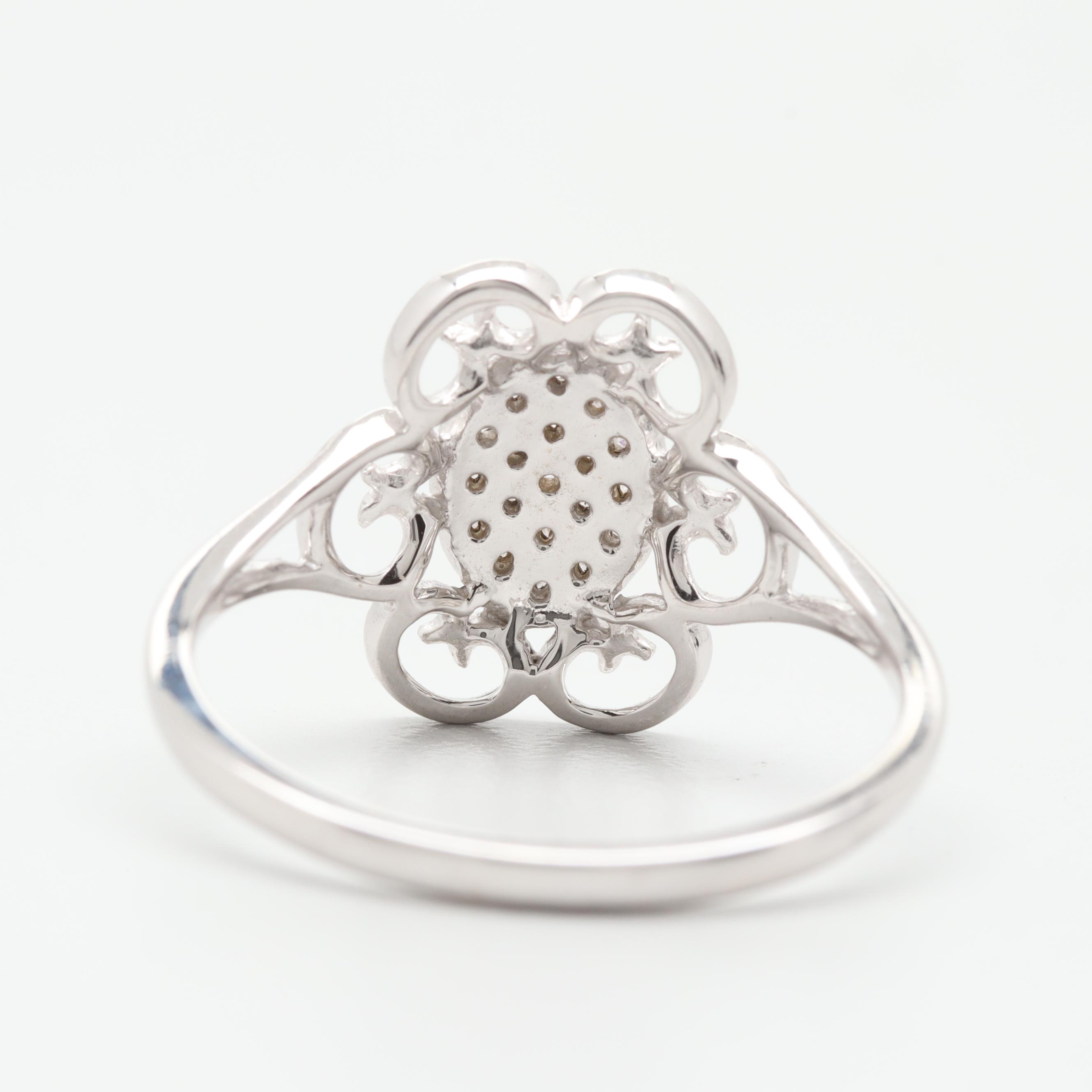 14K White Gold Diamond Ring