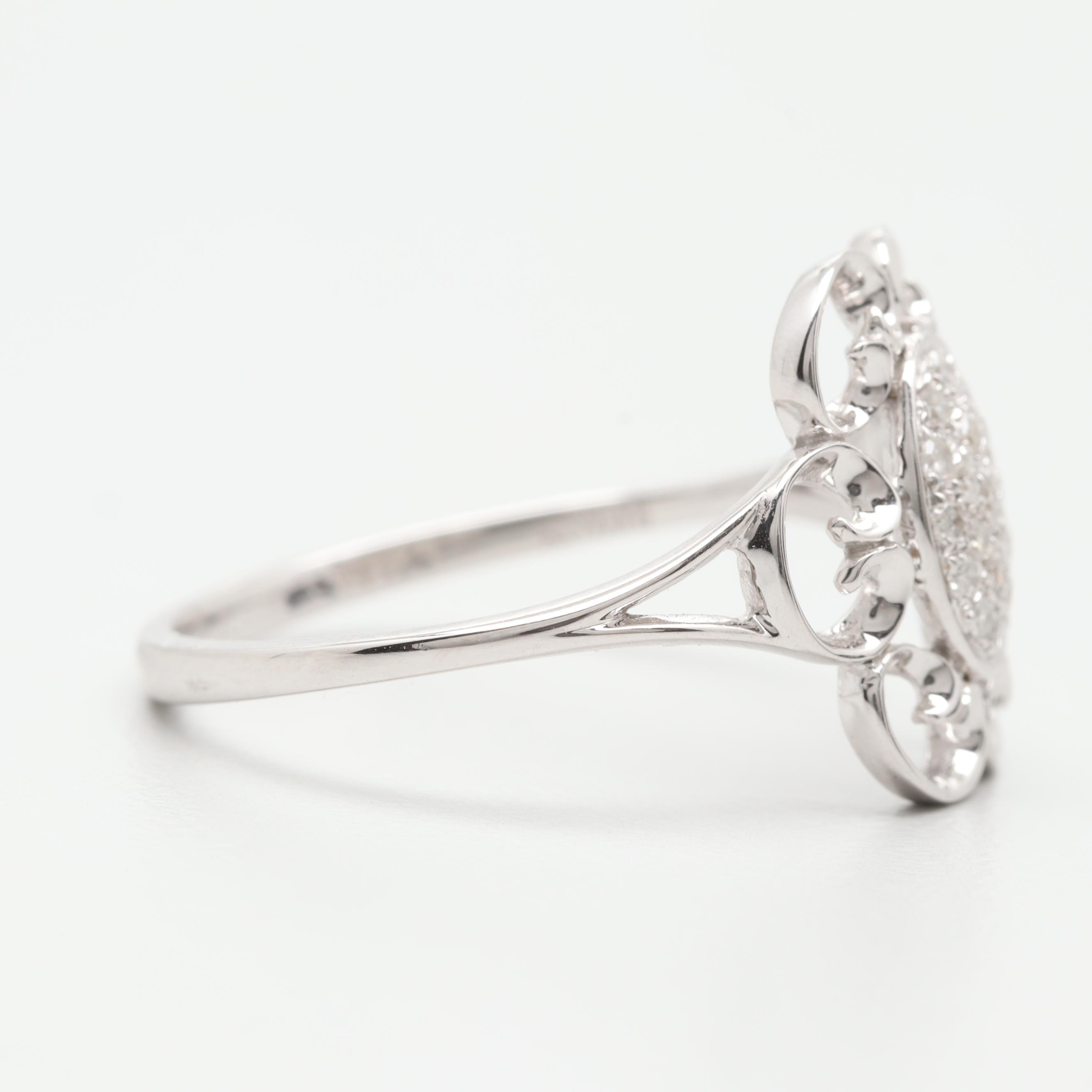 14K White Gold Diamond Ring