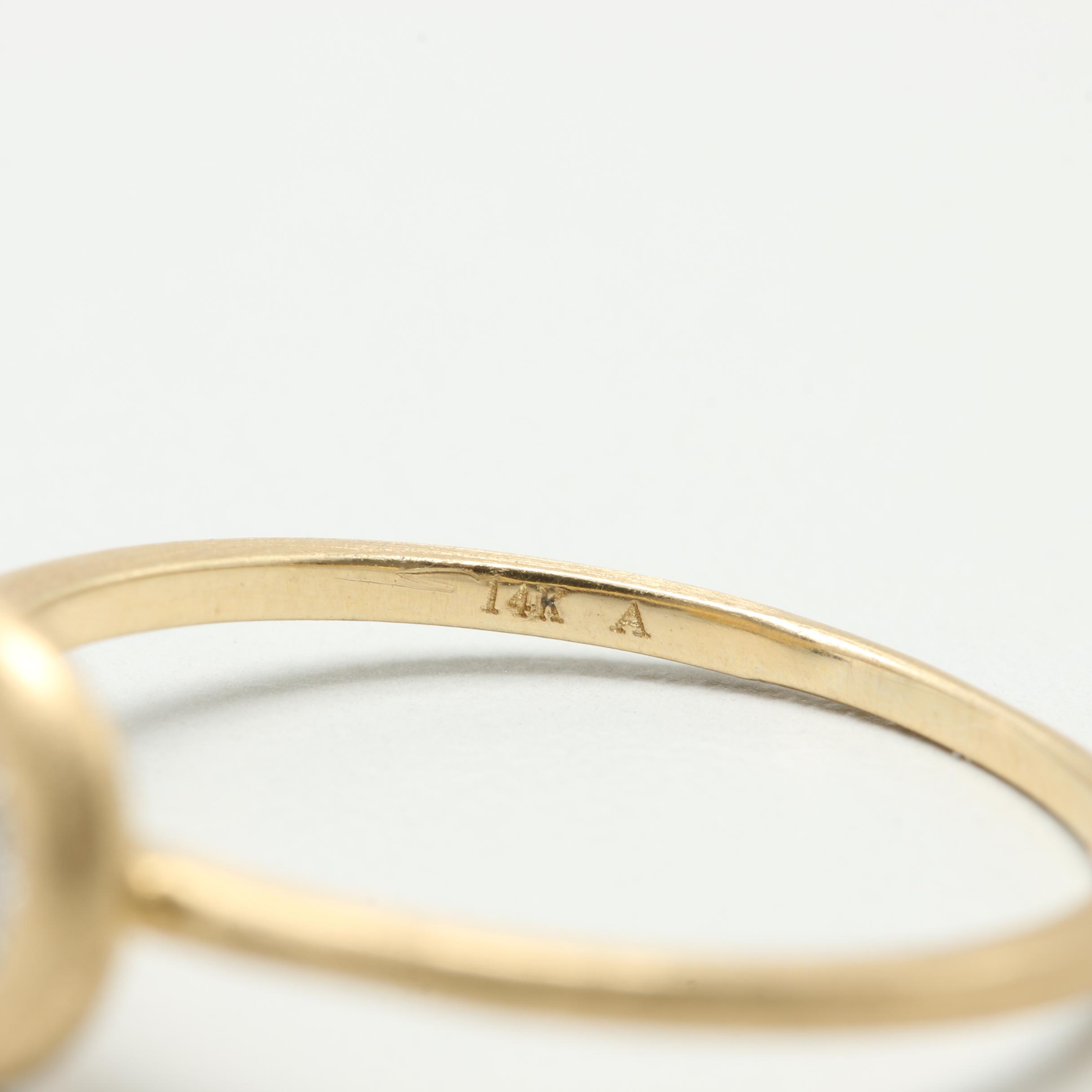14K Yellow Gold Diamond Ring