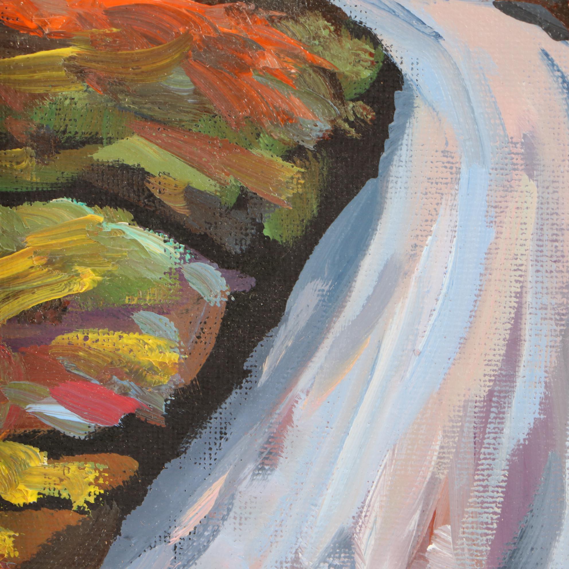 William Hawkins Oil on Canvas Board Impressionist Landscape Painting